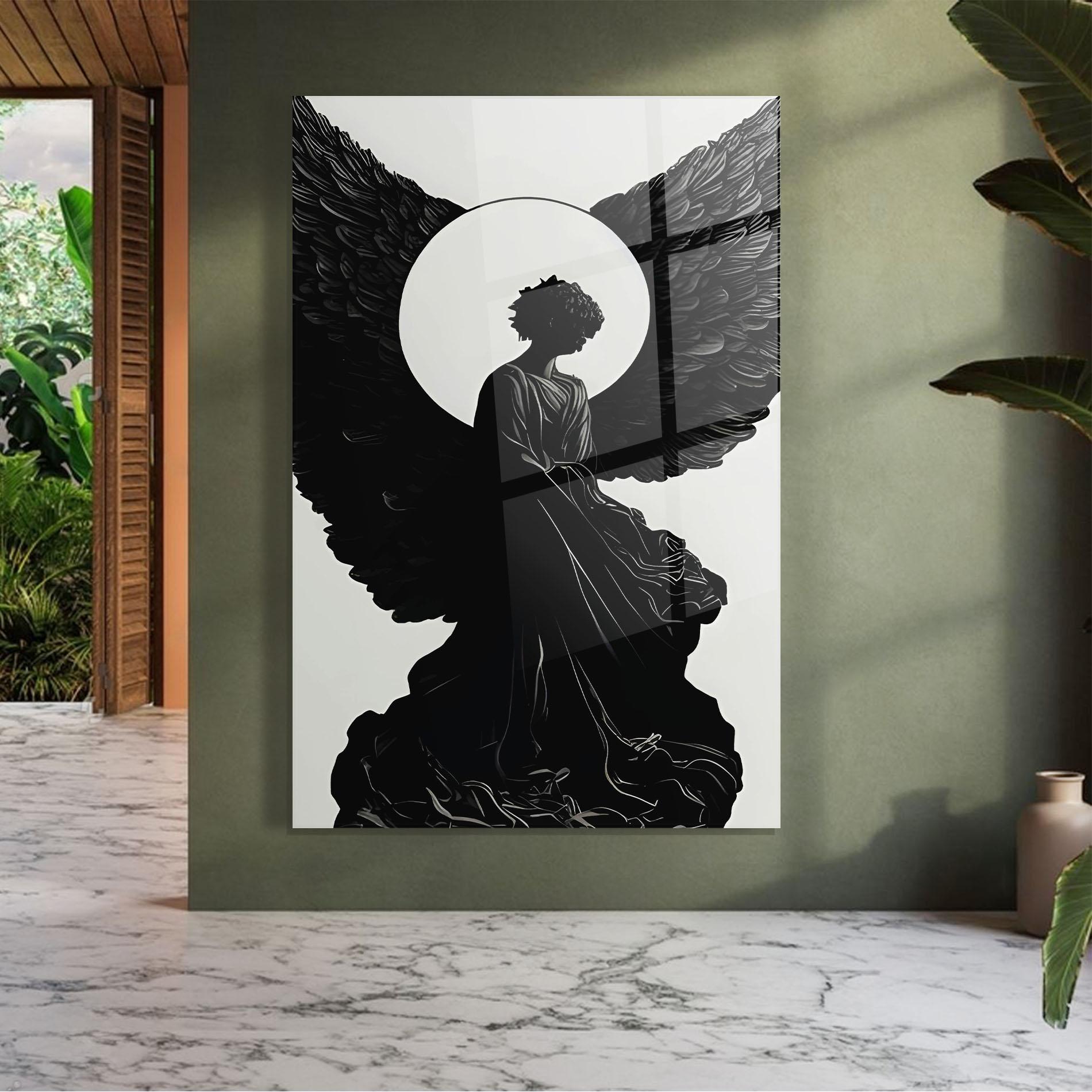 Glasbild Angel Shilouette mockup 7