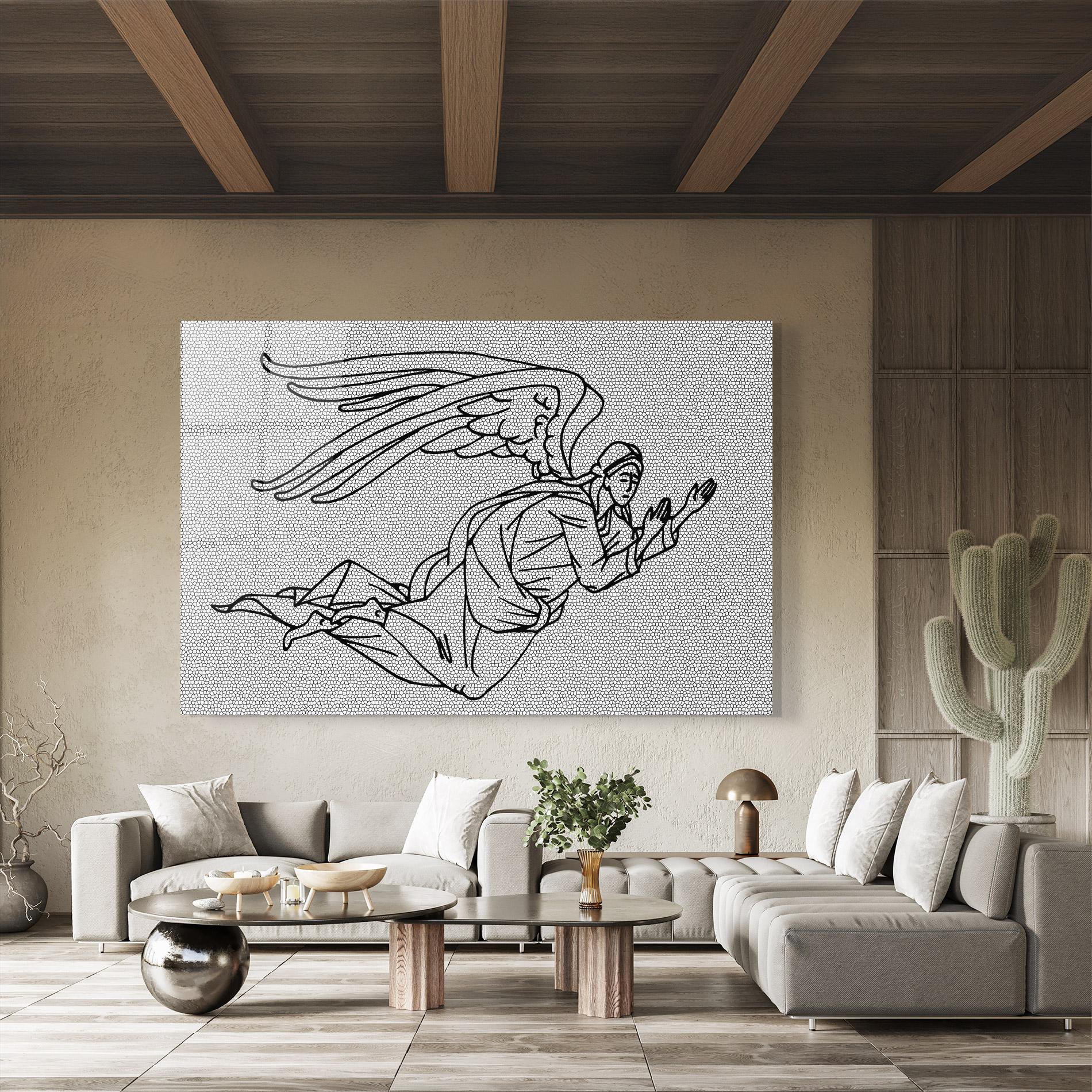 Glasbild Angel Flying mockup 8