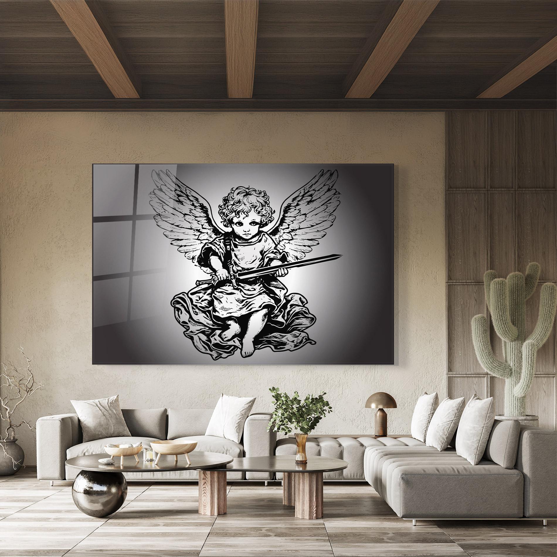 Glasbild Angel Sword mockup 8