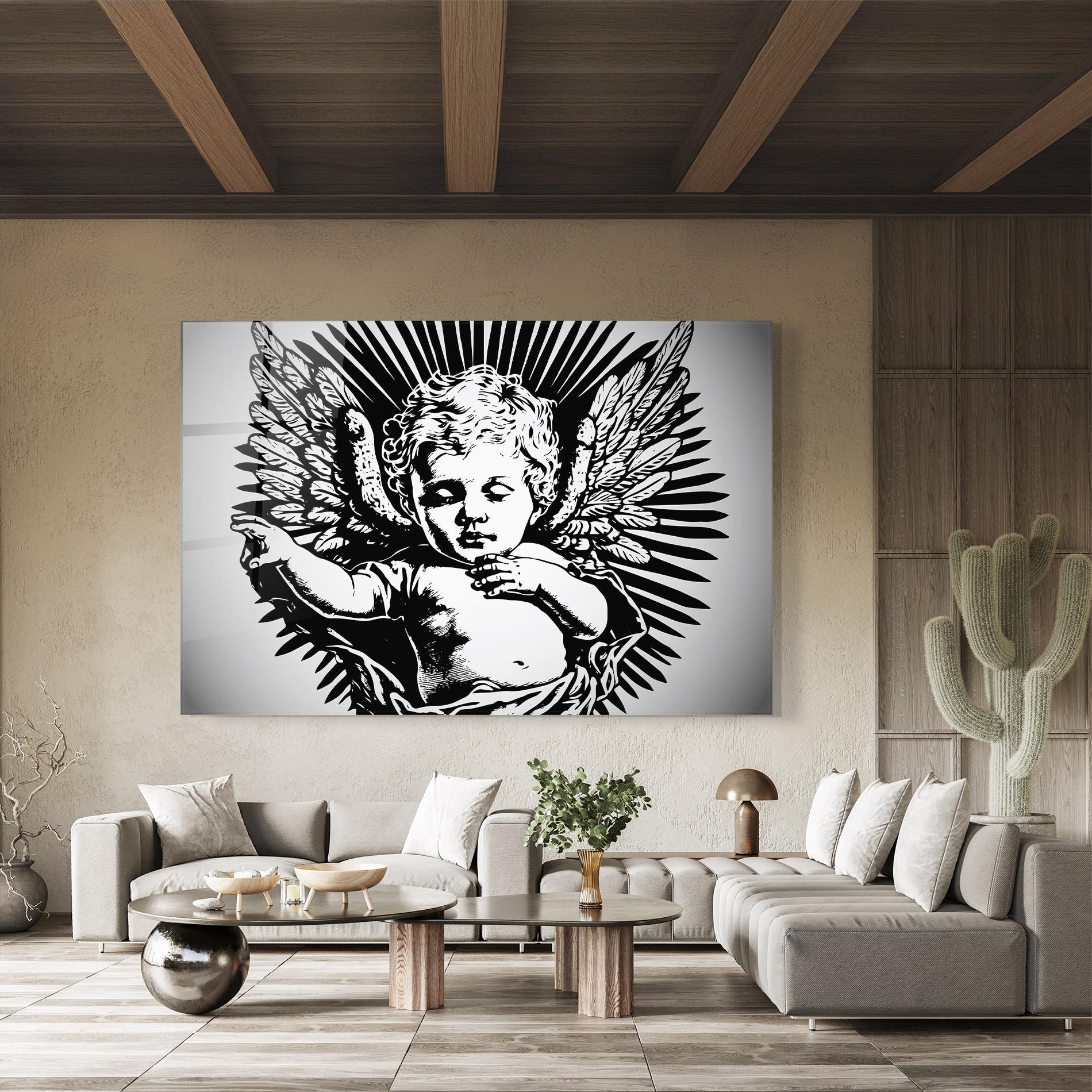 Glasbild Closed Eye Angel mockup 8