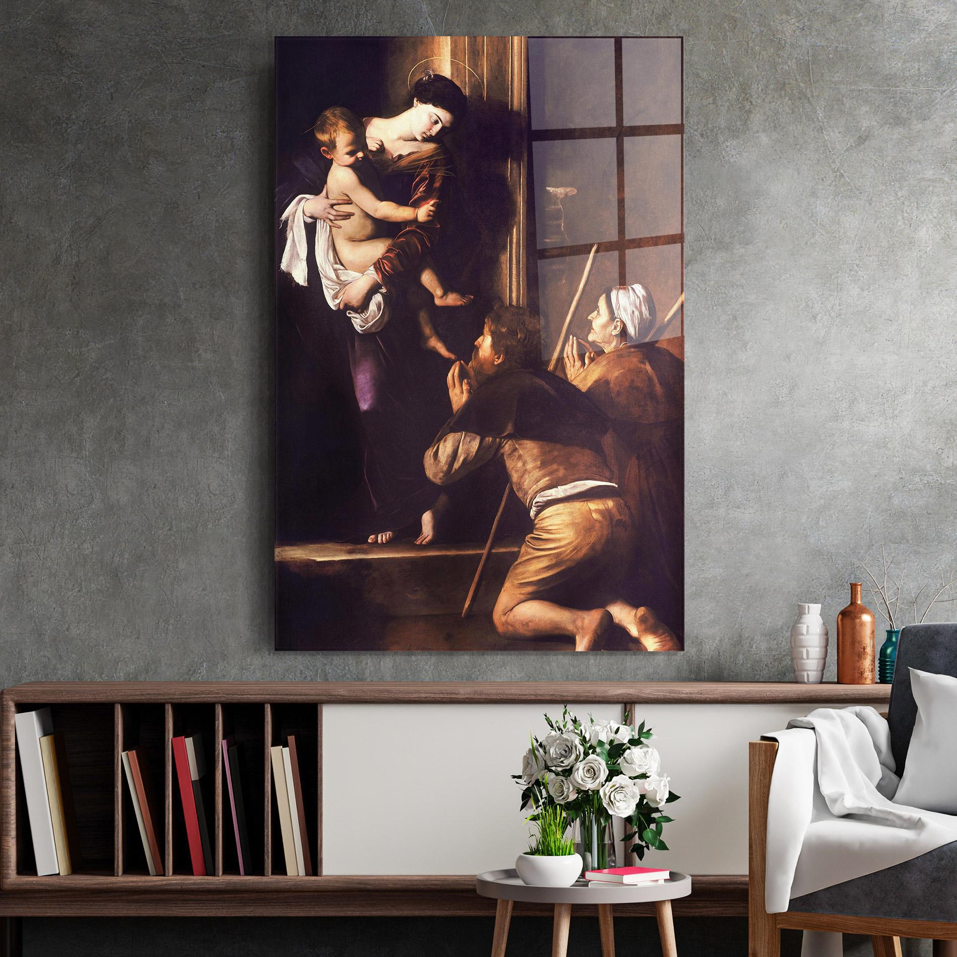 Glasbild Madonna Di Loreto mockup 2