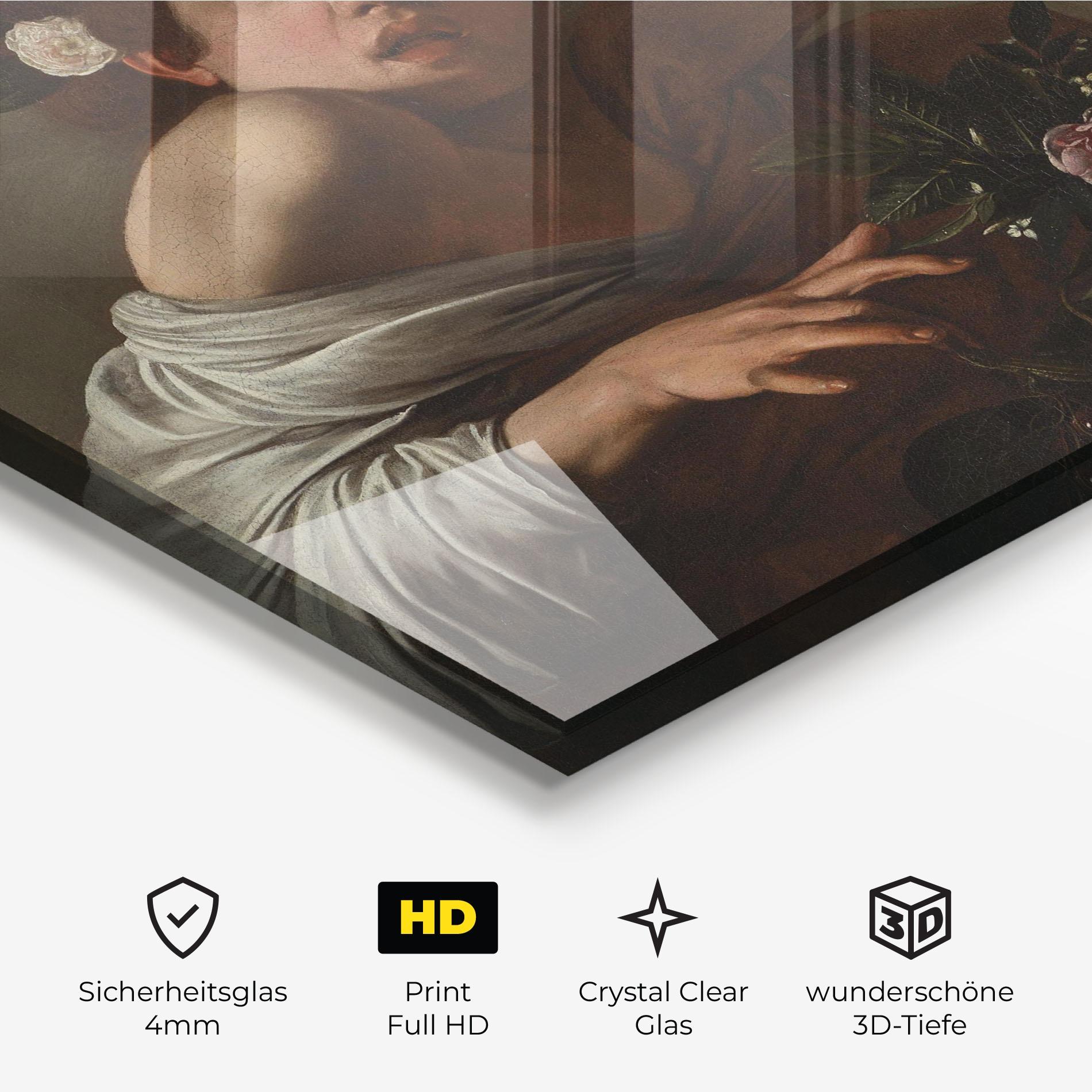 Glasbild Boy Bitten By A Lizard mockup 3