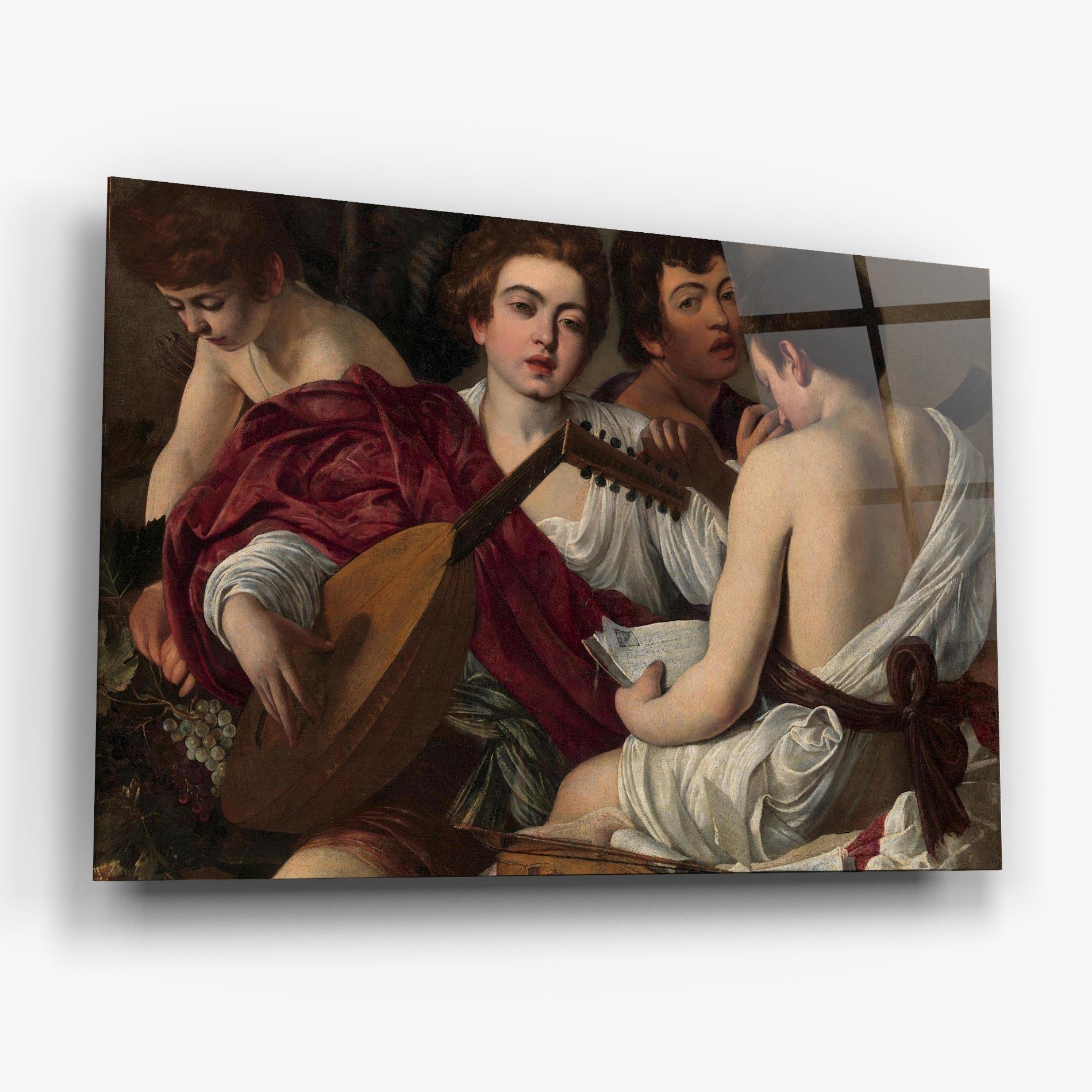 Glasbild Caravaggio Musici mockup 6