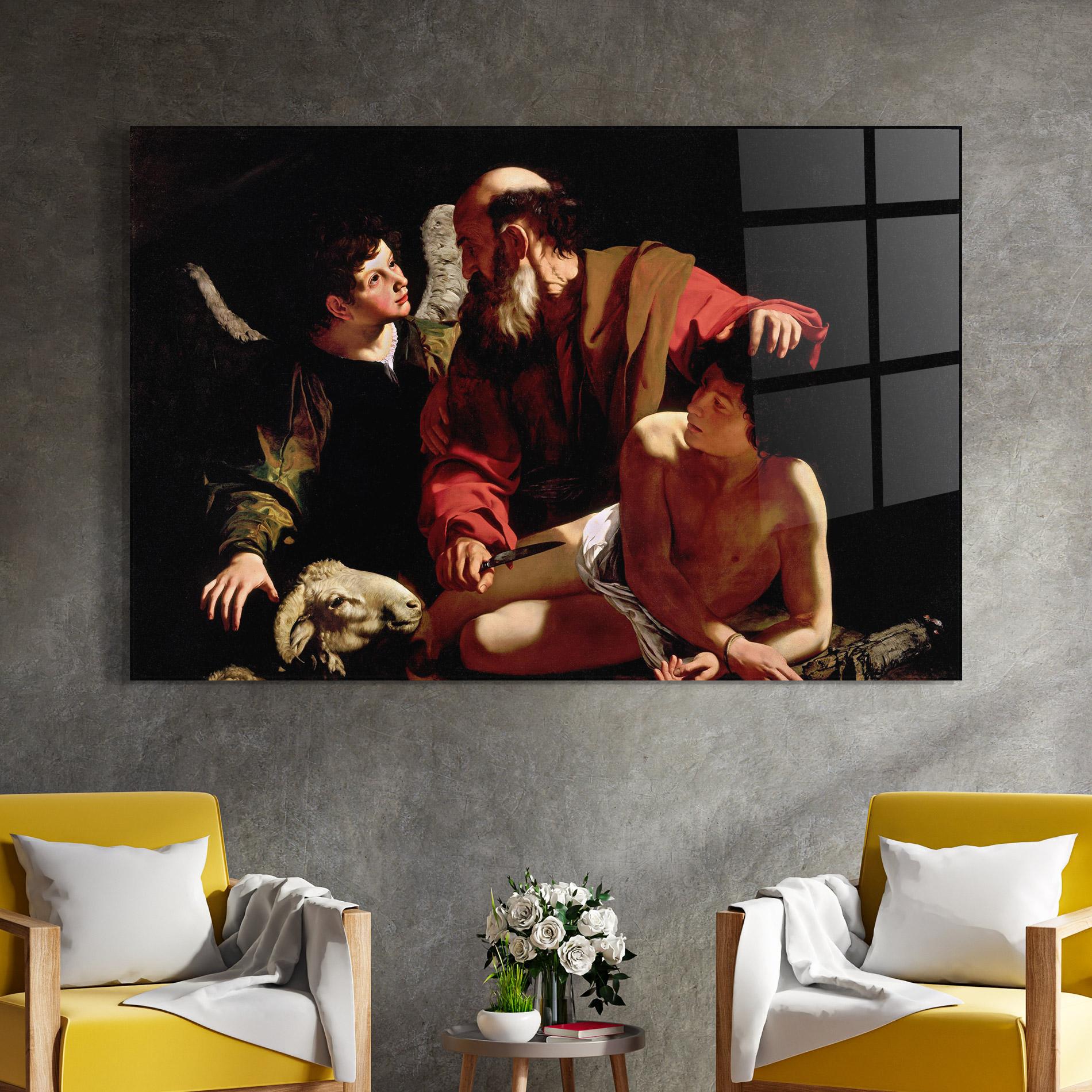 Glasbild Sacrifice Of Isaac mockup 4