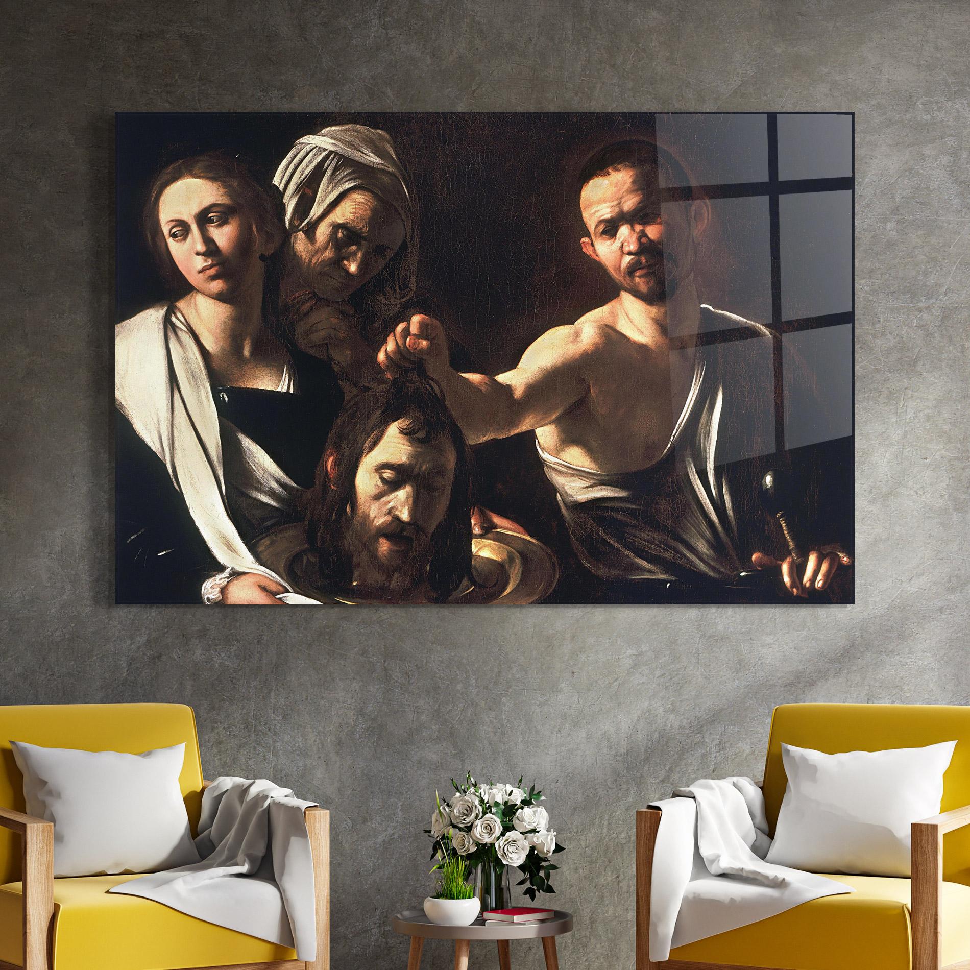 Glasbild Salome With The Head Of John mockup 4