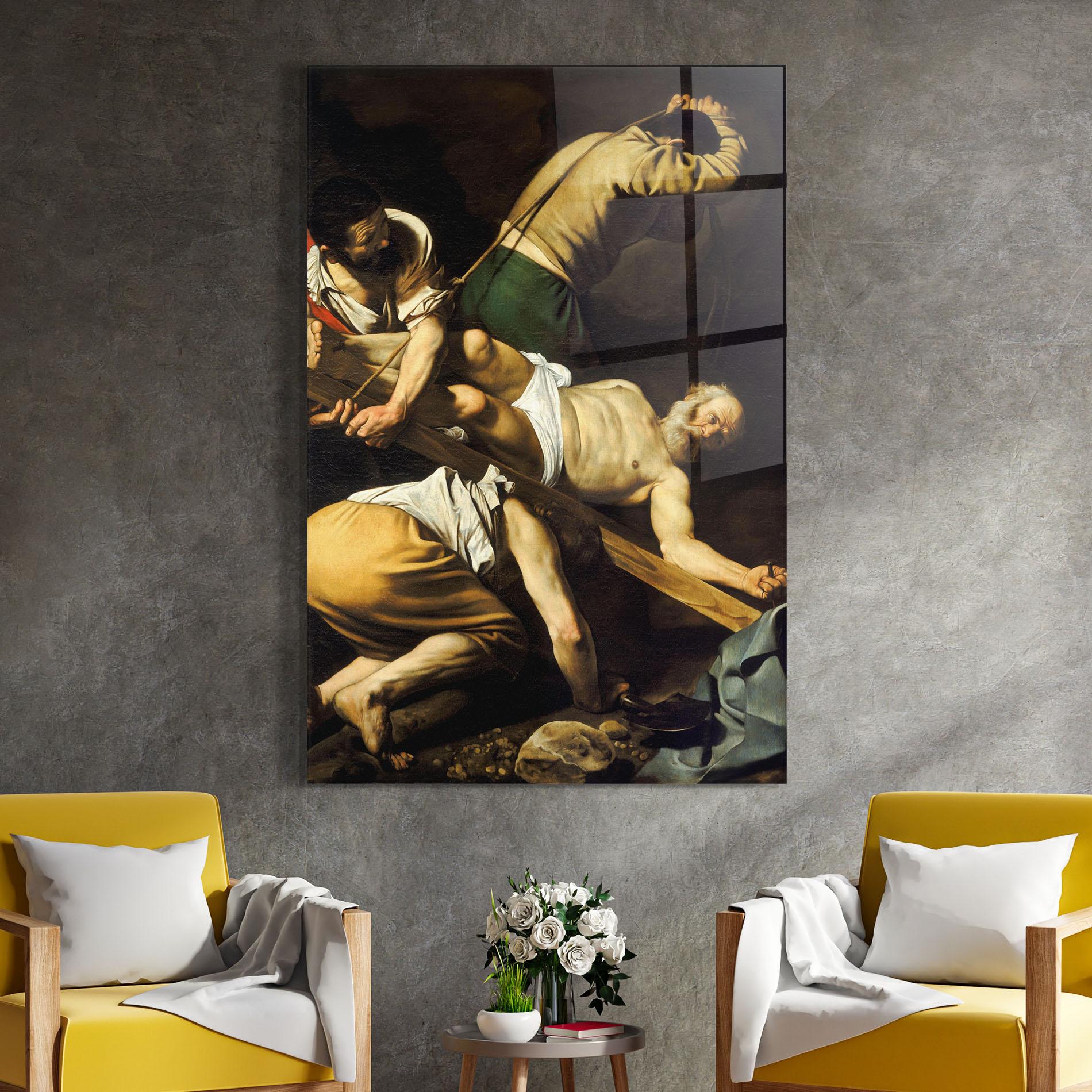Glasbild Crucifixion Of Saint Peter mockup 4