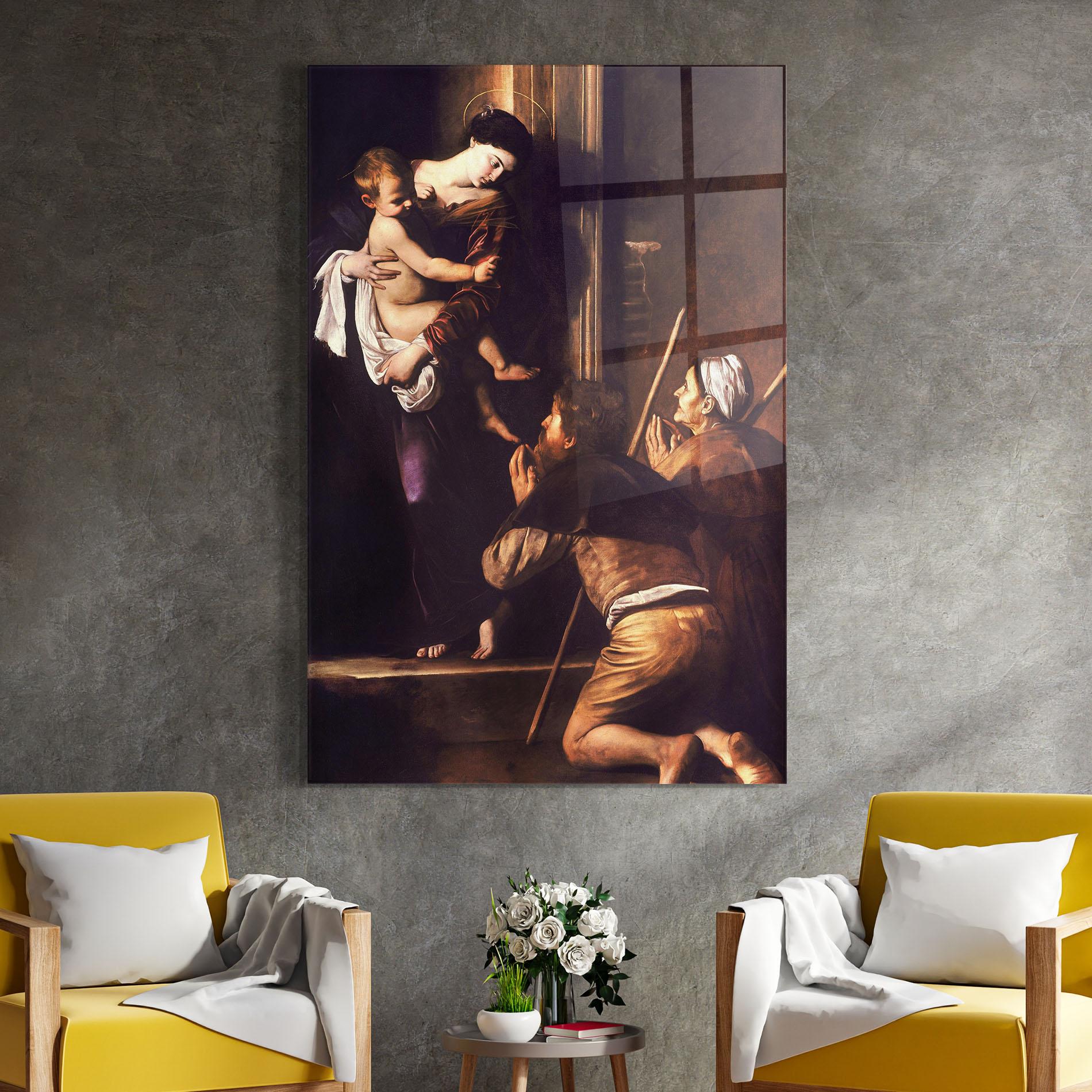 Glasbild Madonna Di Loreto mockup 4