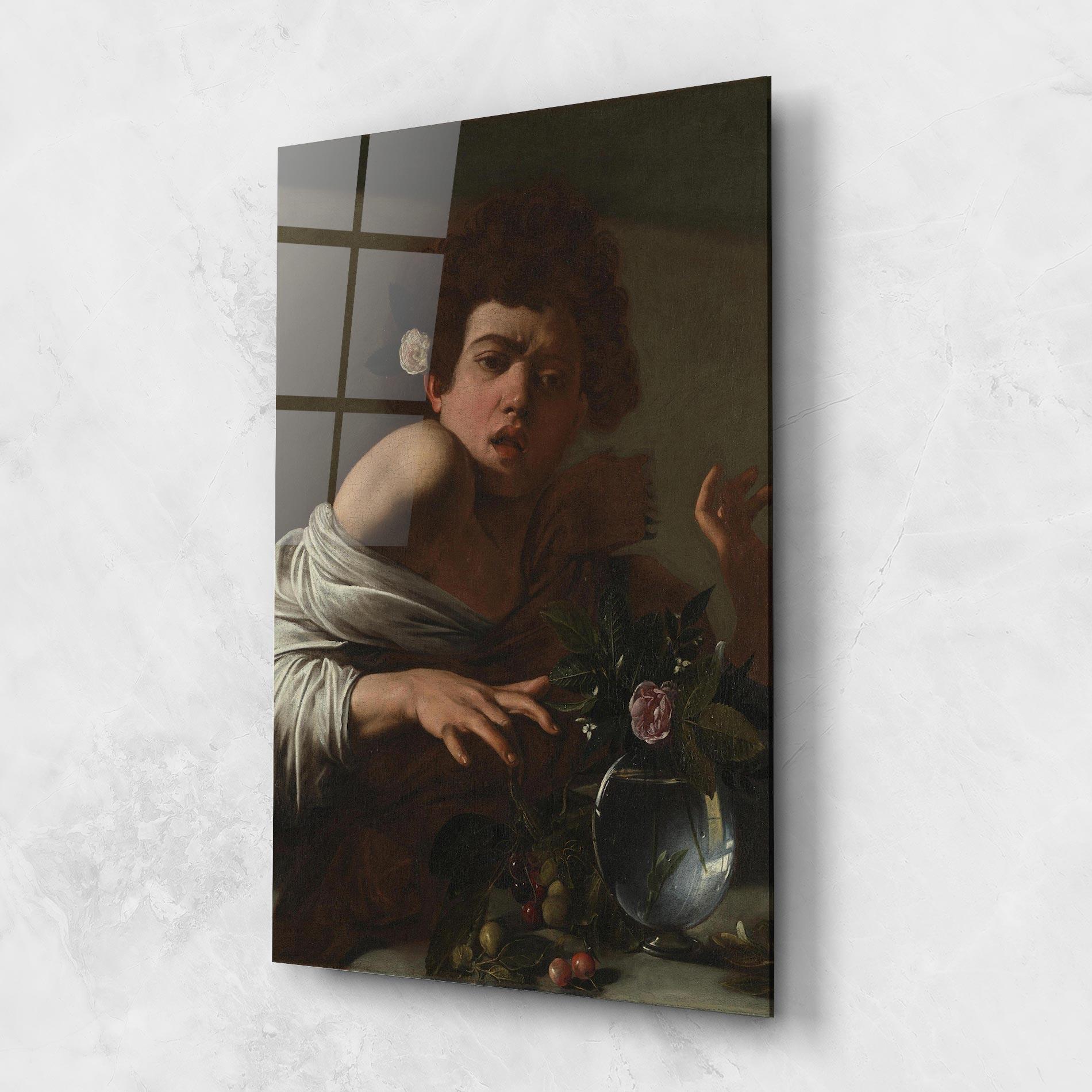 Glasbild Boy Bitten By A Lizard mockup 1