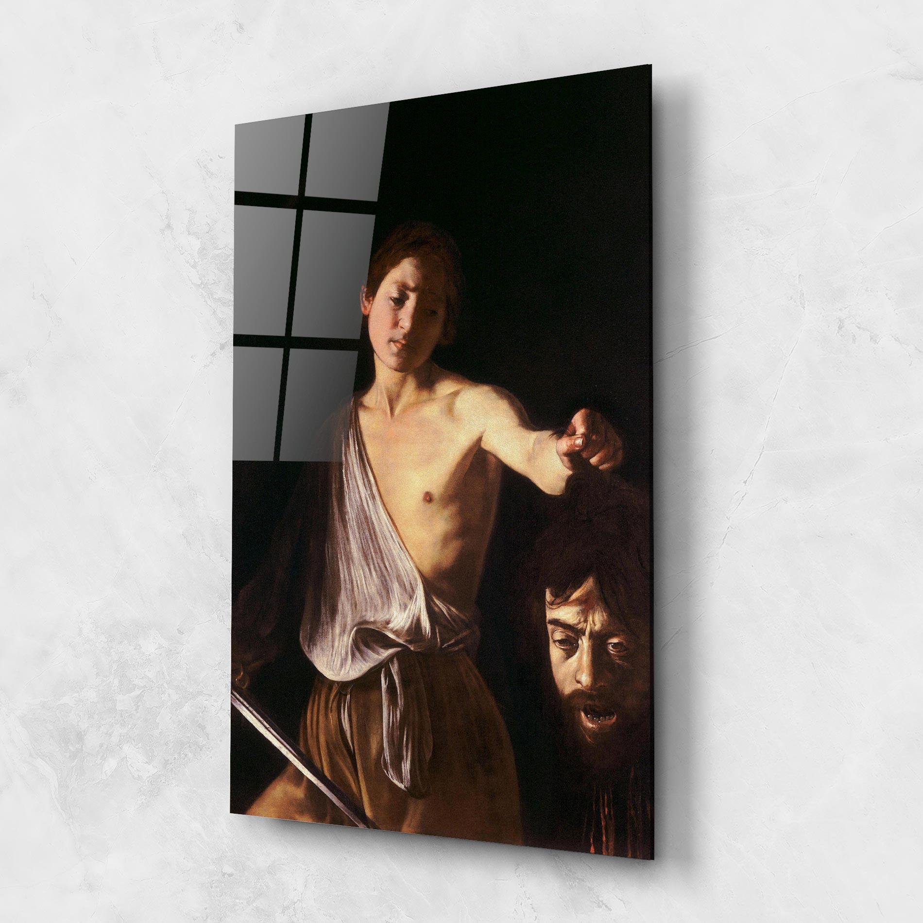 Glasbild David With The Head Of Goliath mockup 1