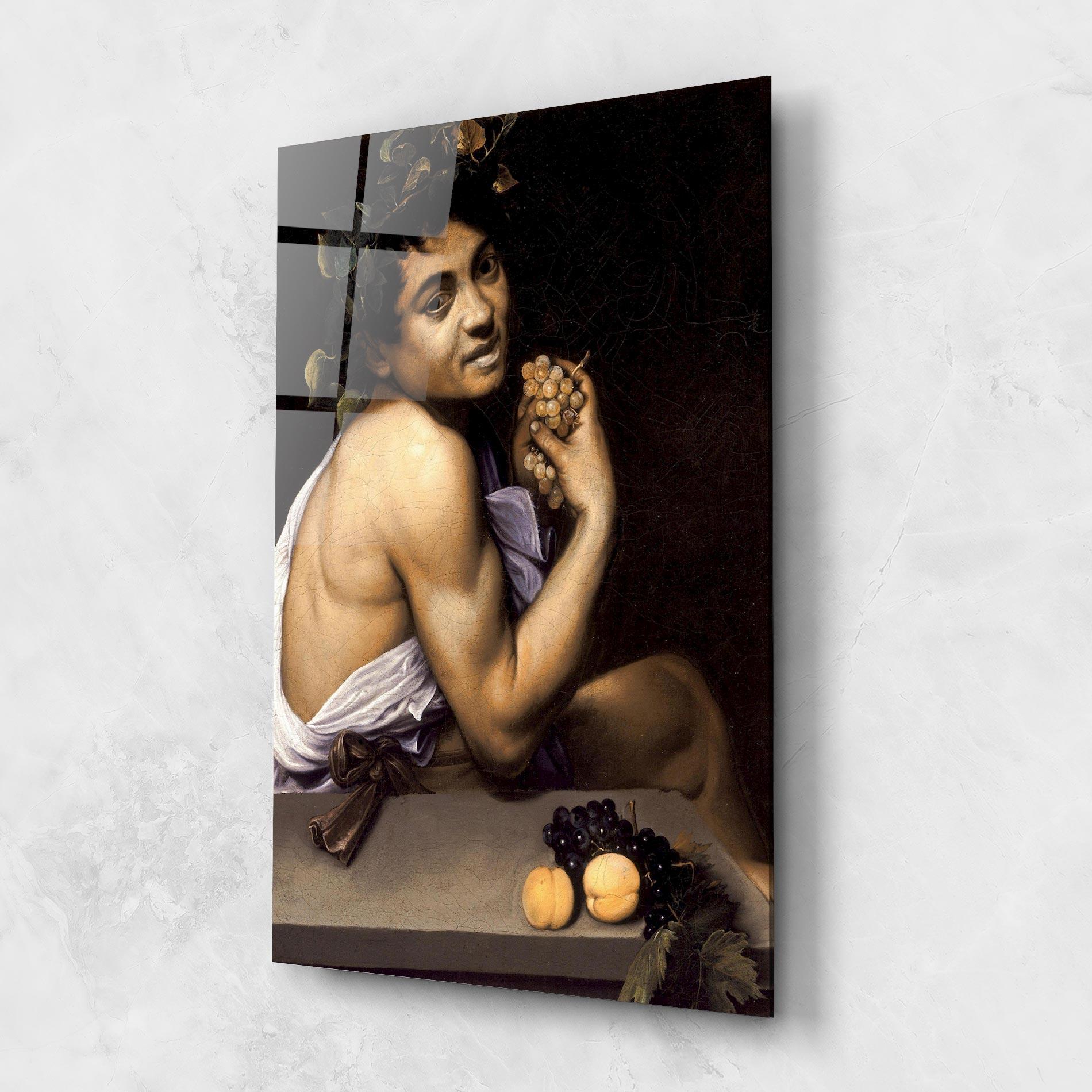 Glasbild Young Sick Bacchus mockup 1