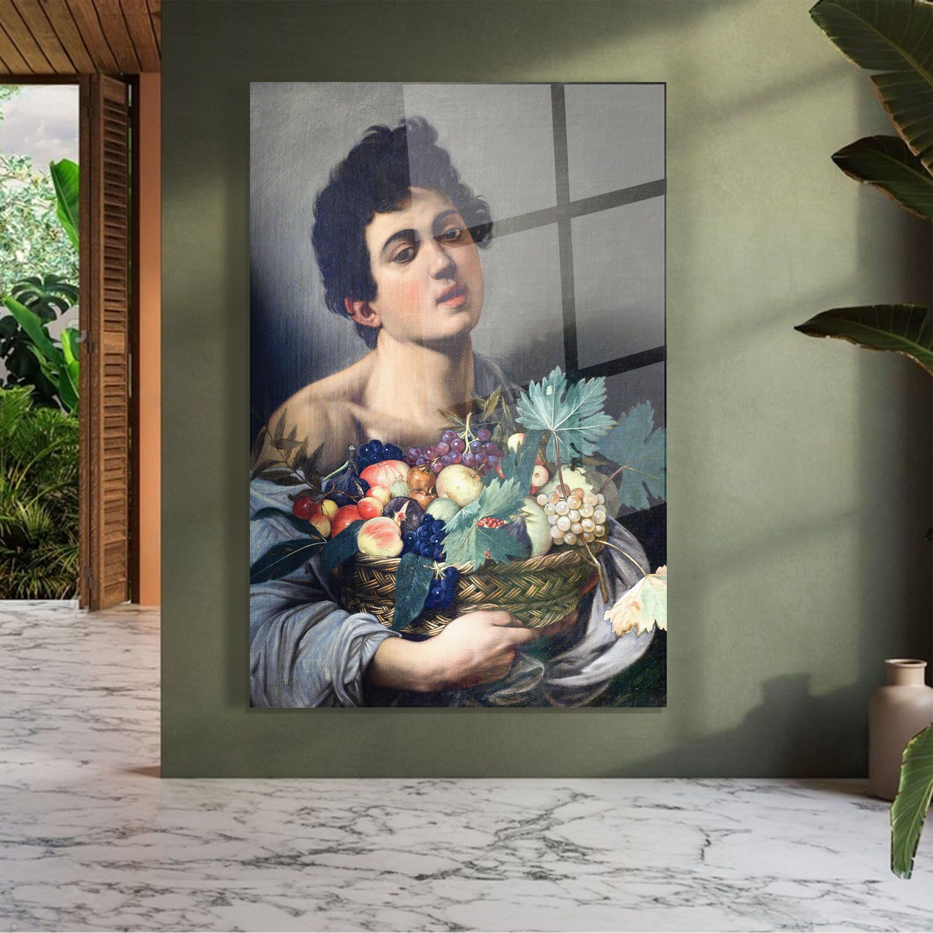 Boy With A Basket Of Fruit mockup 7