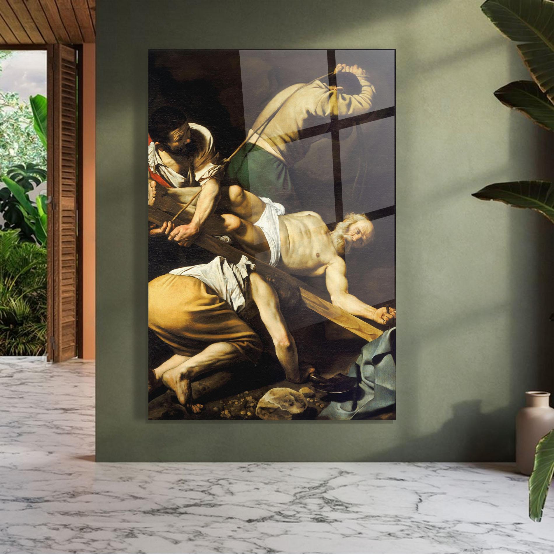 Glasbild Crucifixion Of Saint Peter mockup 7