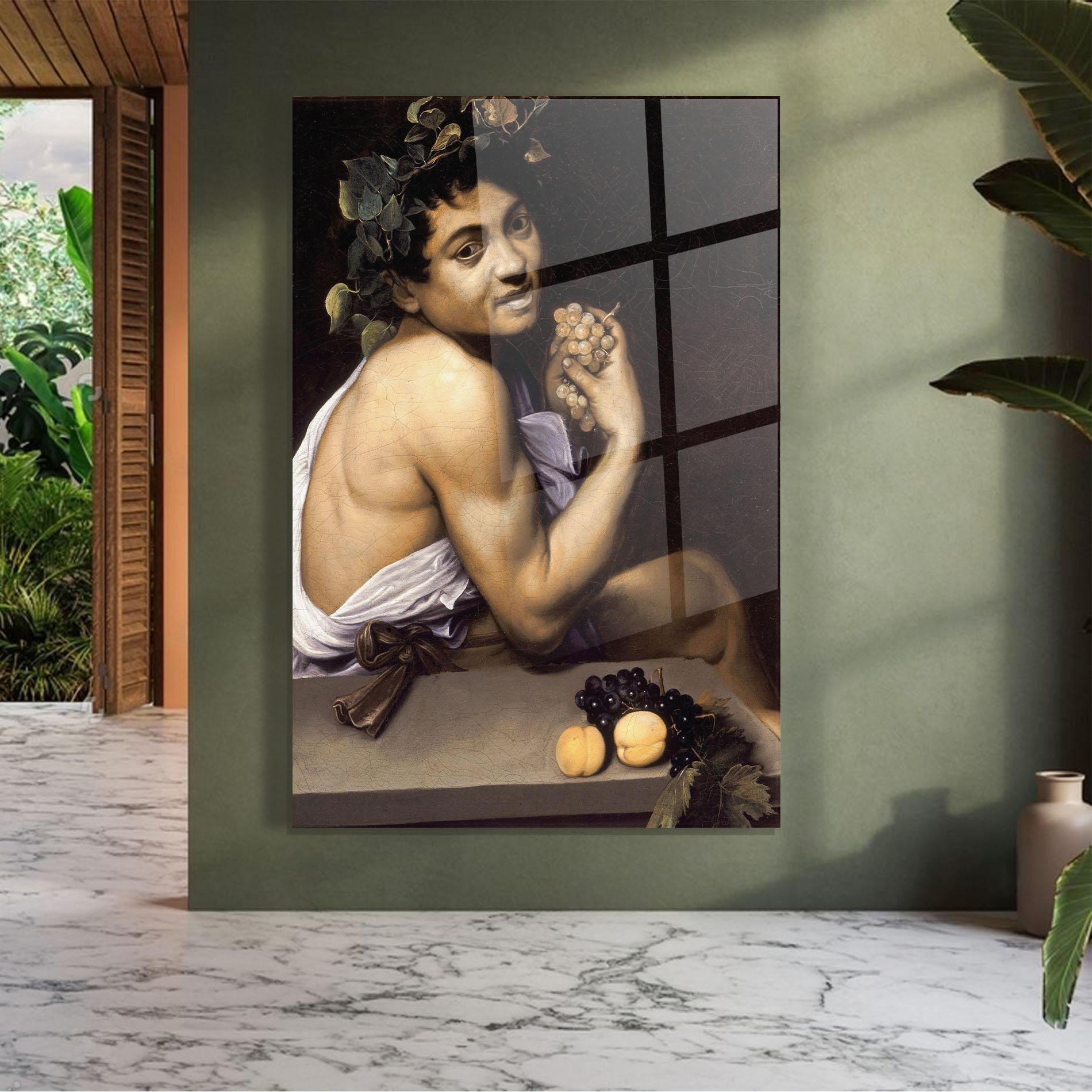 Glasbild Young Sick Bacchus mockup 7