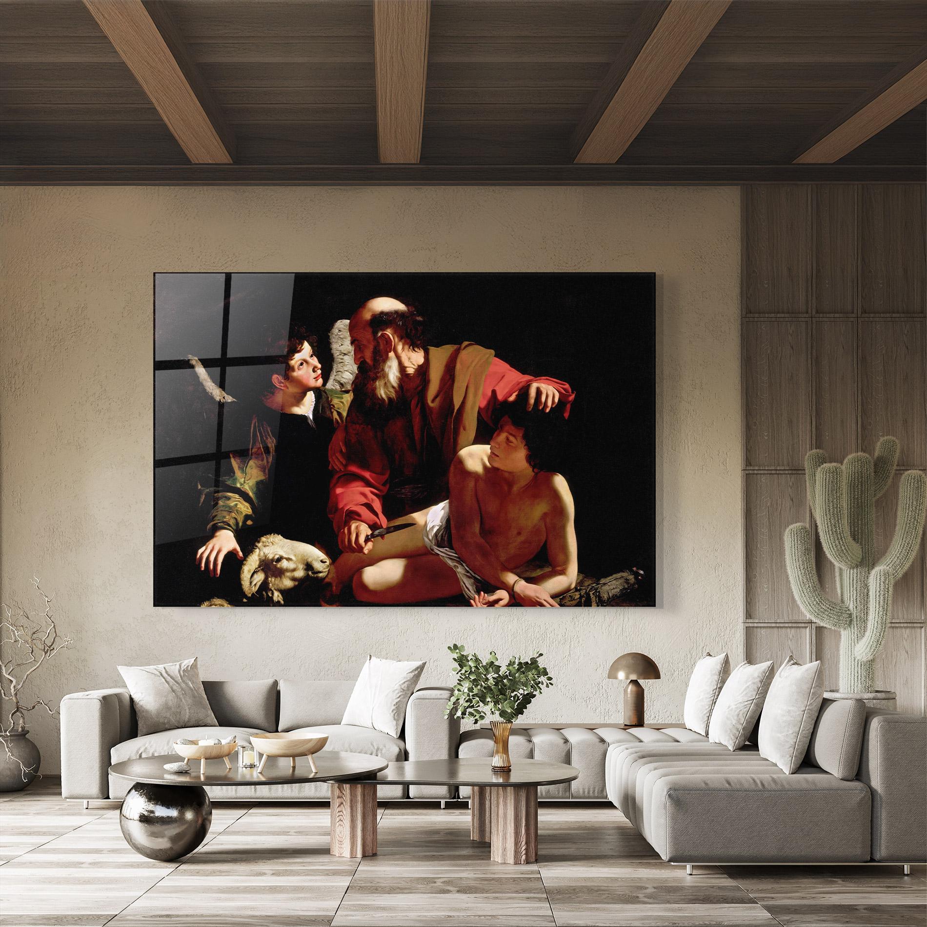 Glasbild Sacrifice Of Isaac mockup 8