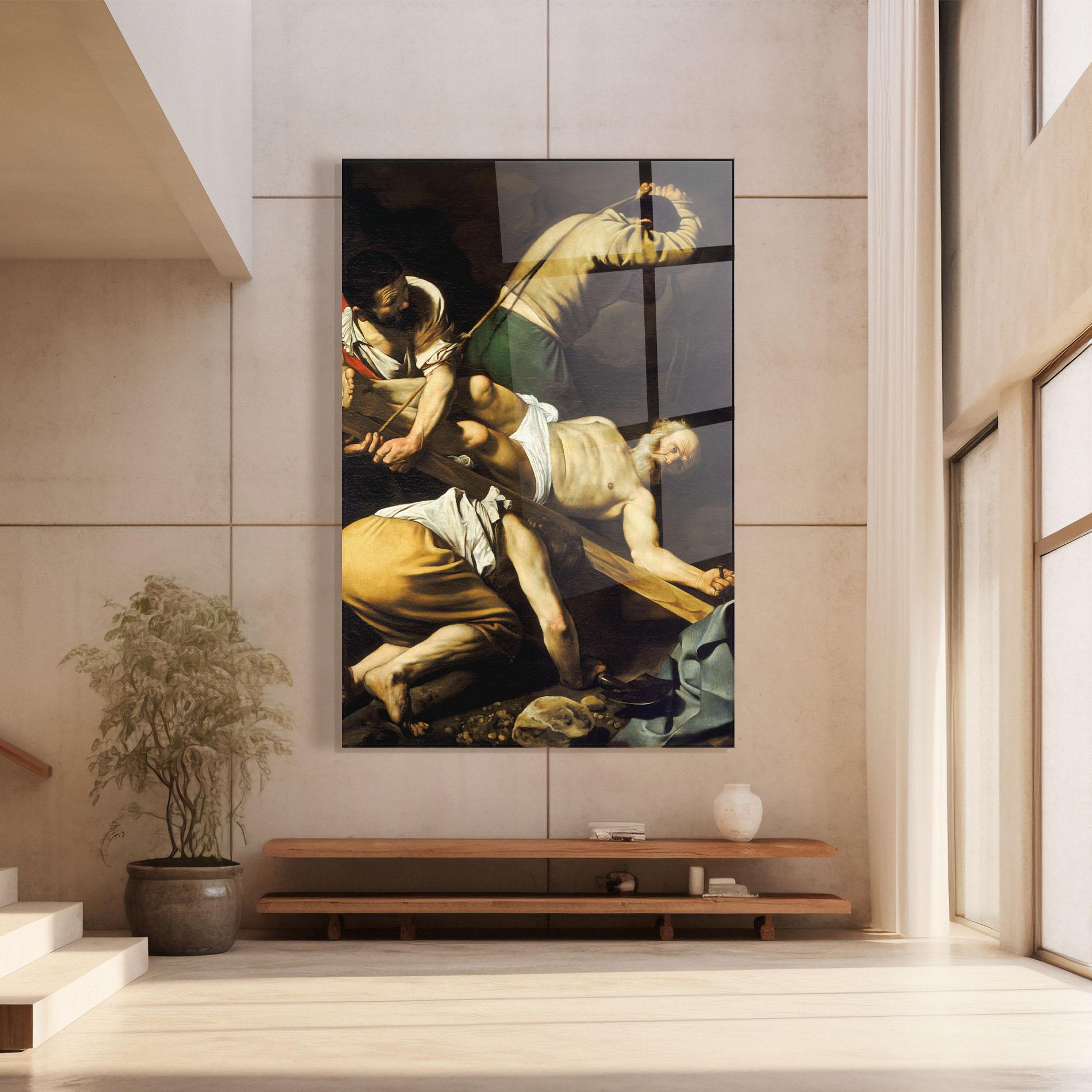 Glasbild Crucifixion Of Saint Peter mockup 8