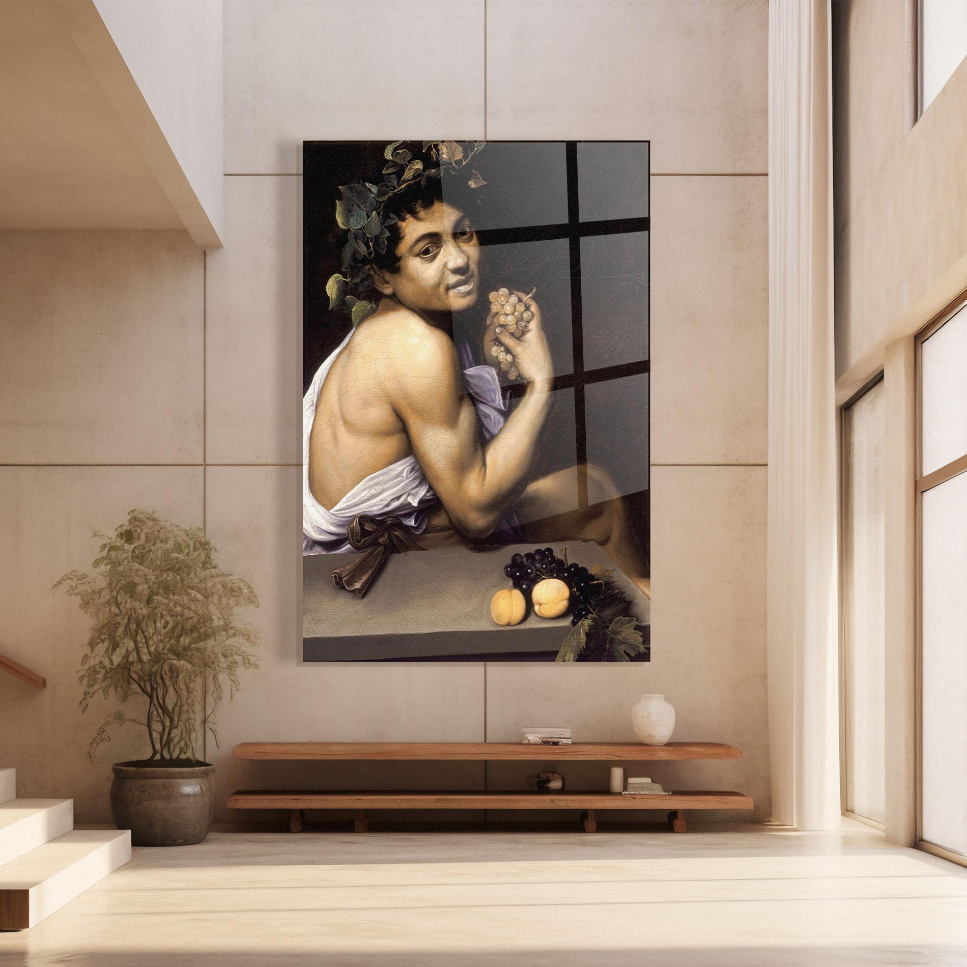 Glasbild Young Sick Bacchus mockup 8