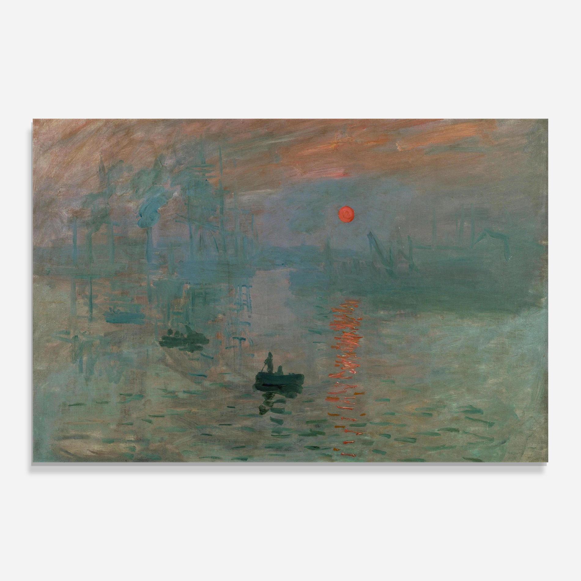 Glasbild Monet Sunrise mockup 0