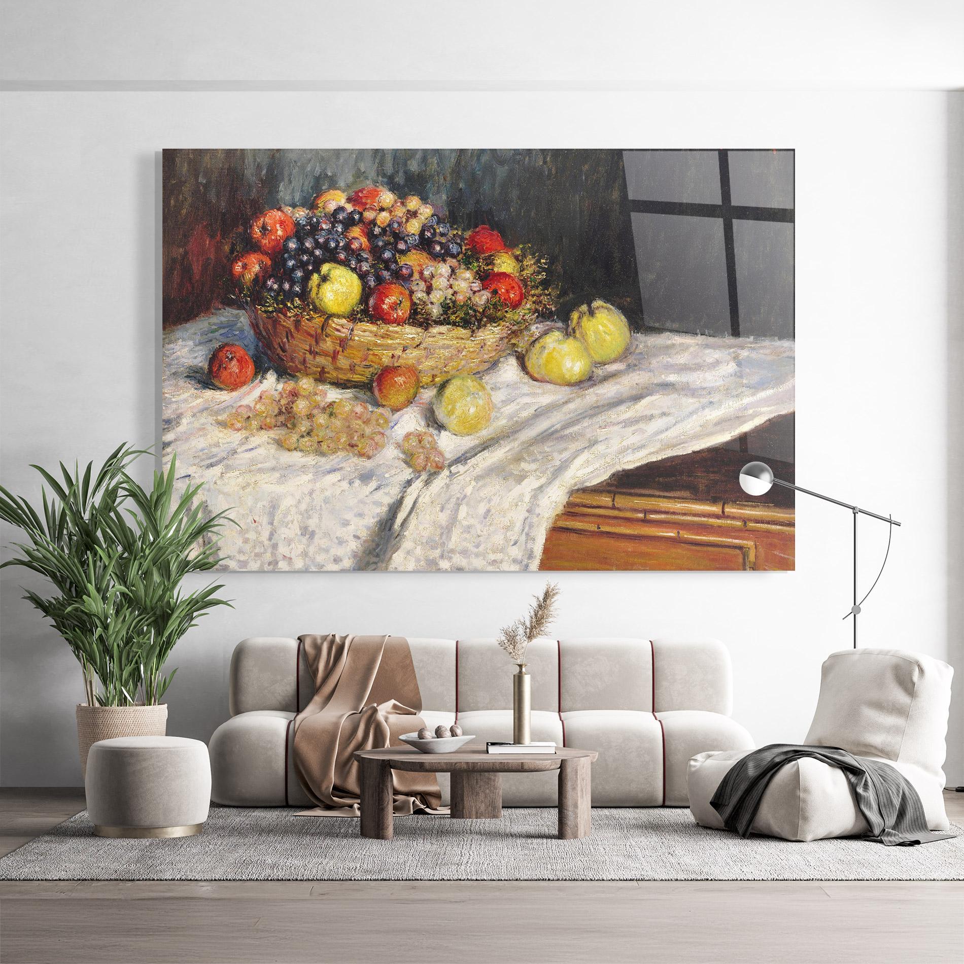 Glasbild Apples And Grapes mockup 9