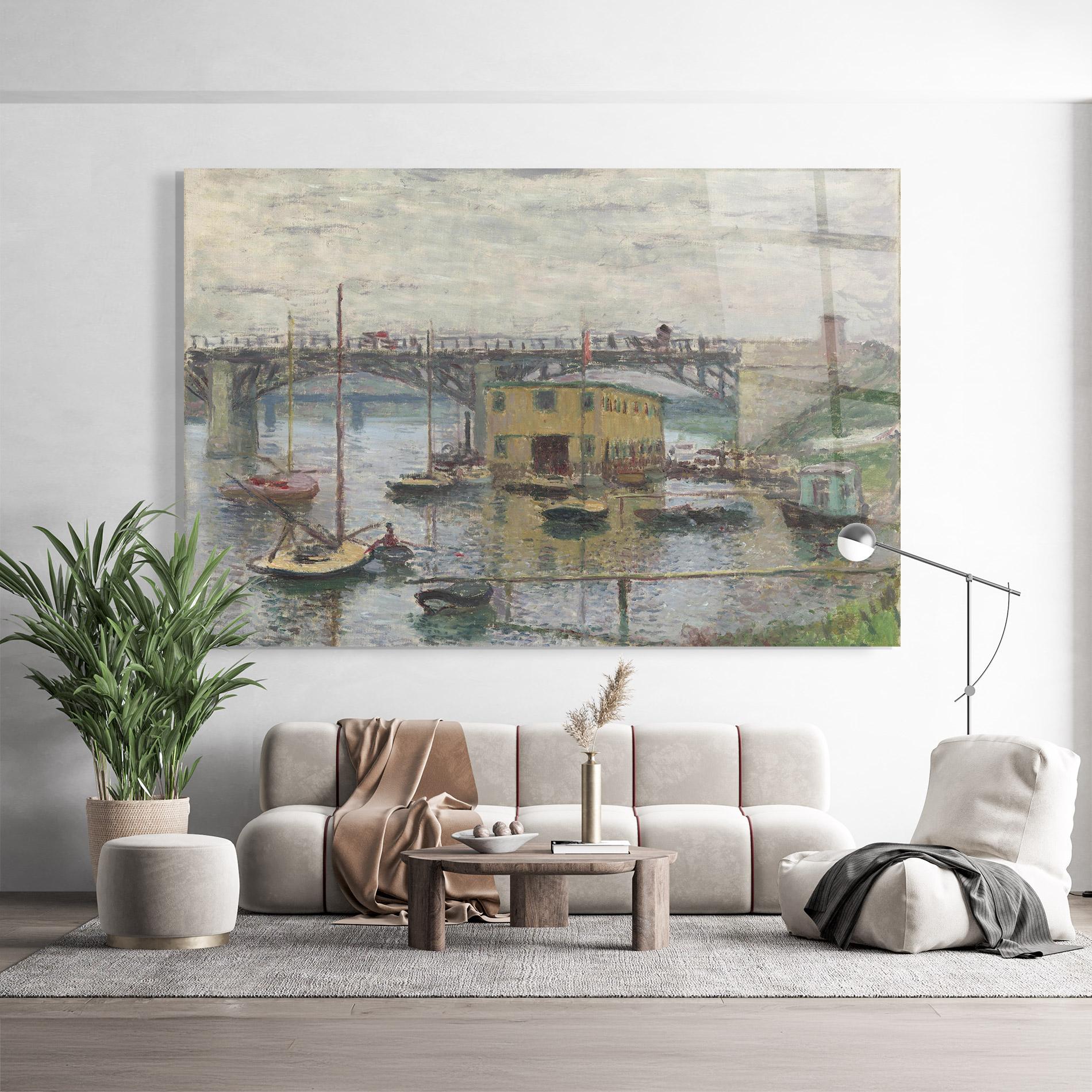 Glasbild Bridge At Argenteuil Monet mockup 9
