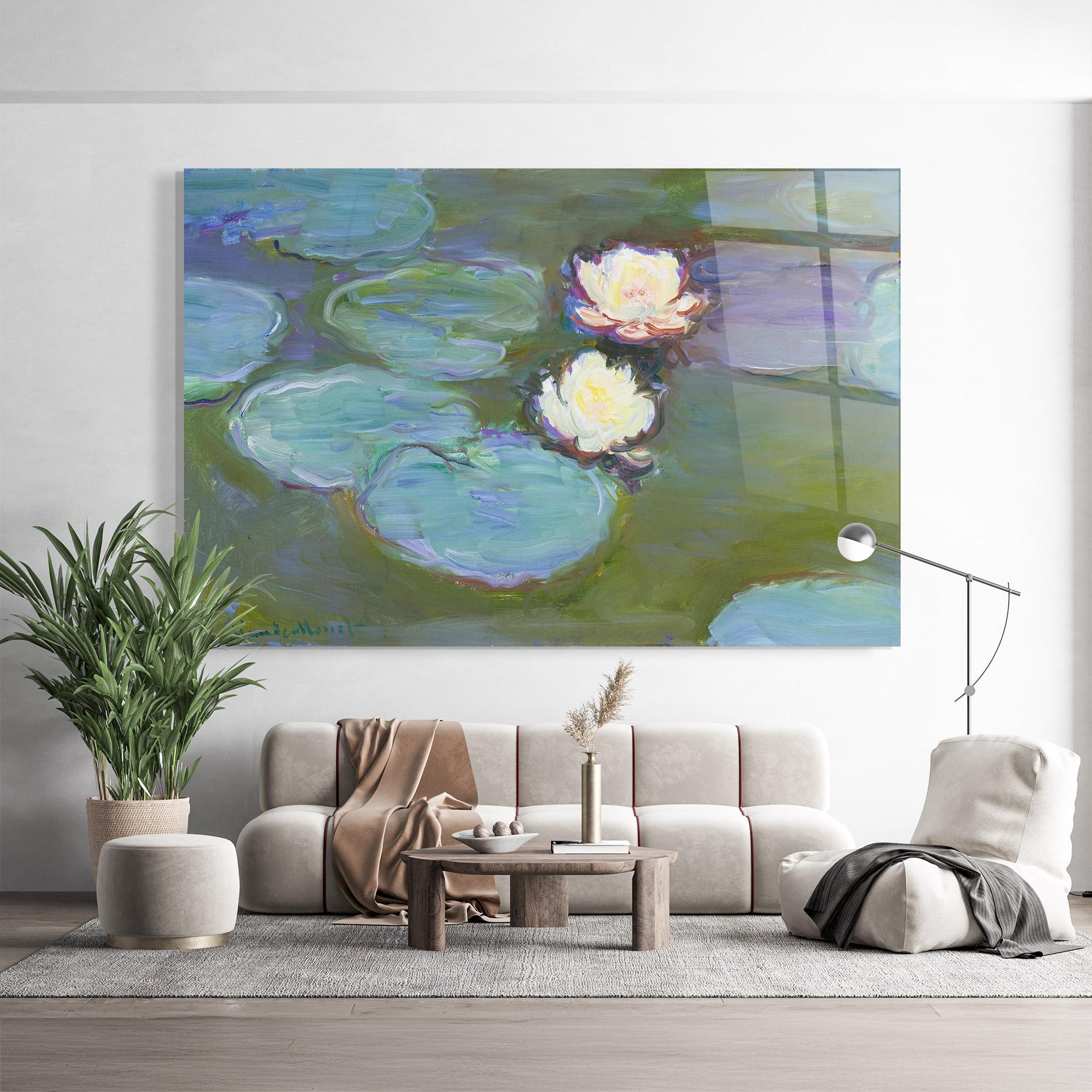 Glasbild Nympheas Monet. mockup 9