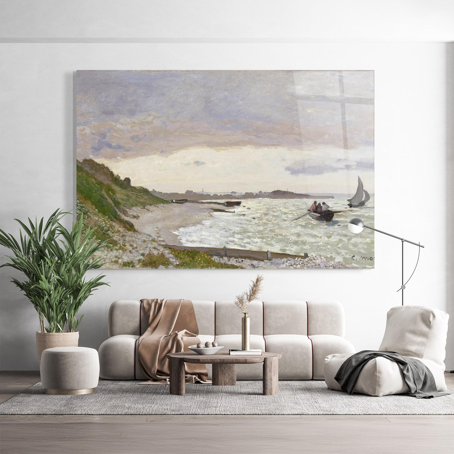 Glasbild Seashore At Sainte Adresse mockup 9