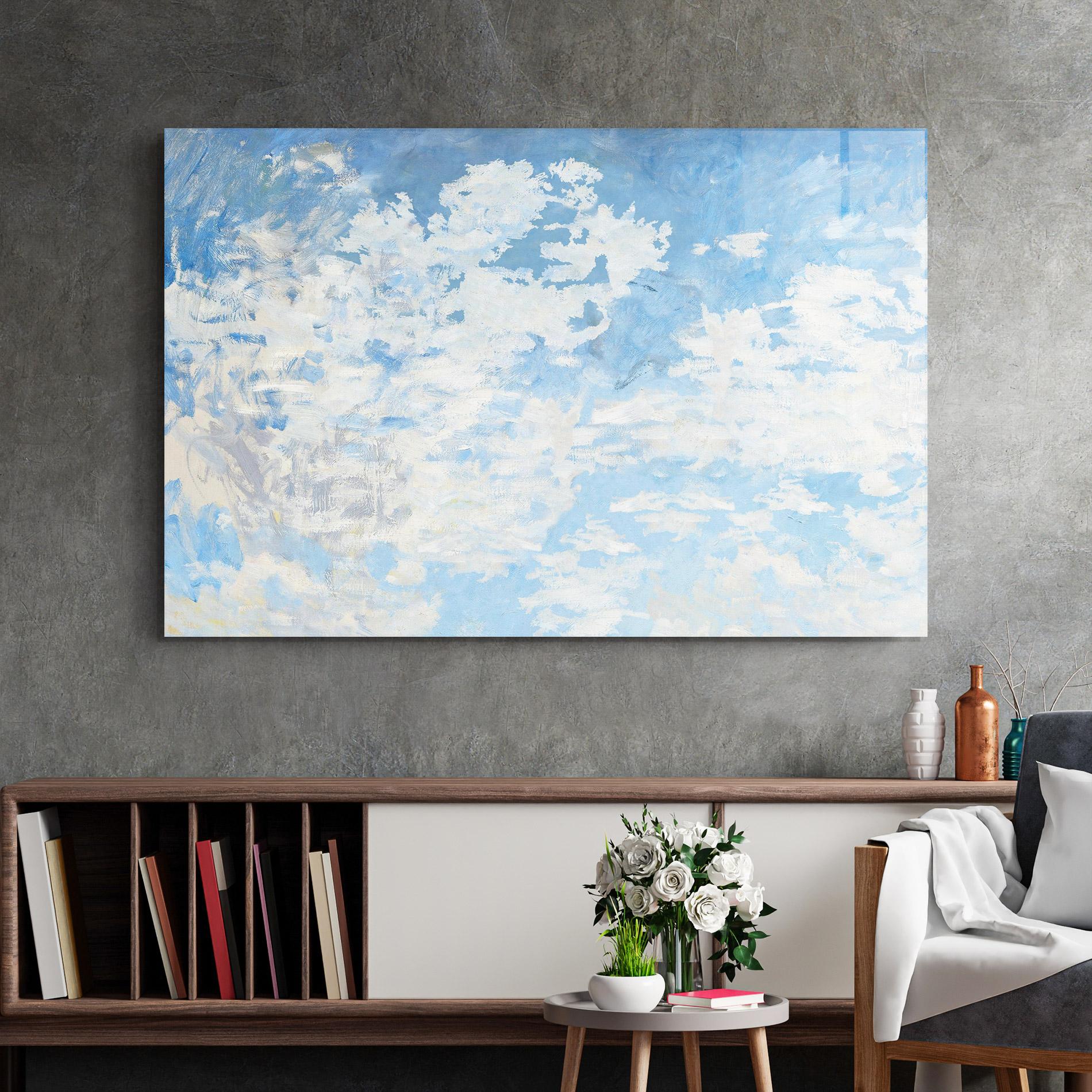 Glasbild Clouds Monet mockup 2
