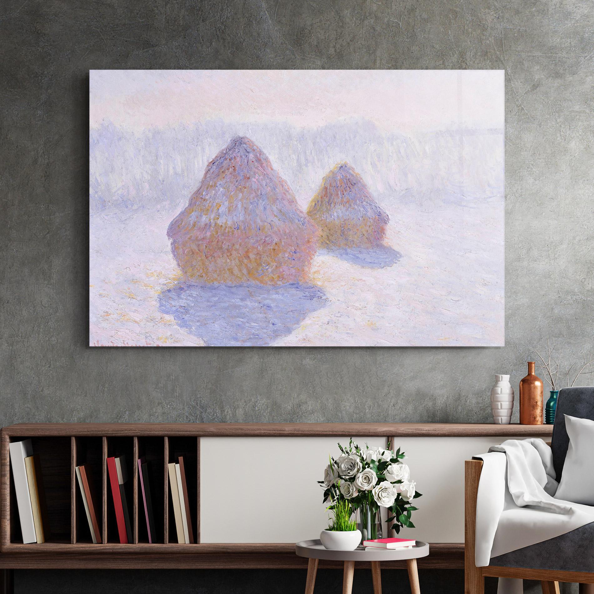 Glasbild Haystacks mockup 2