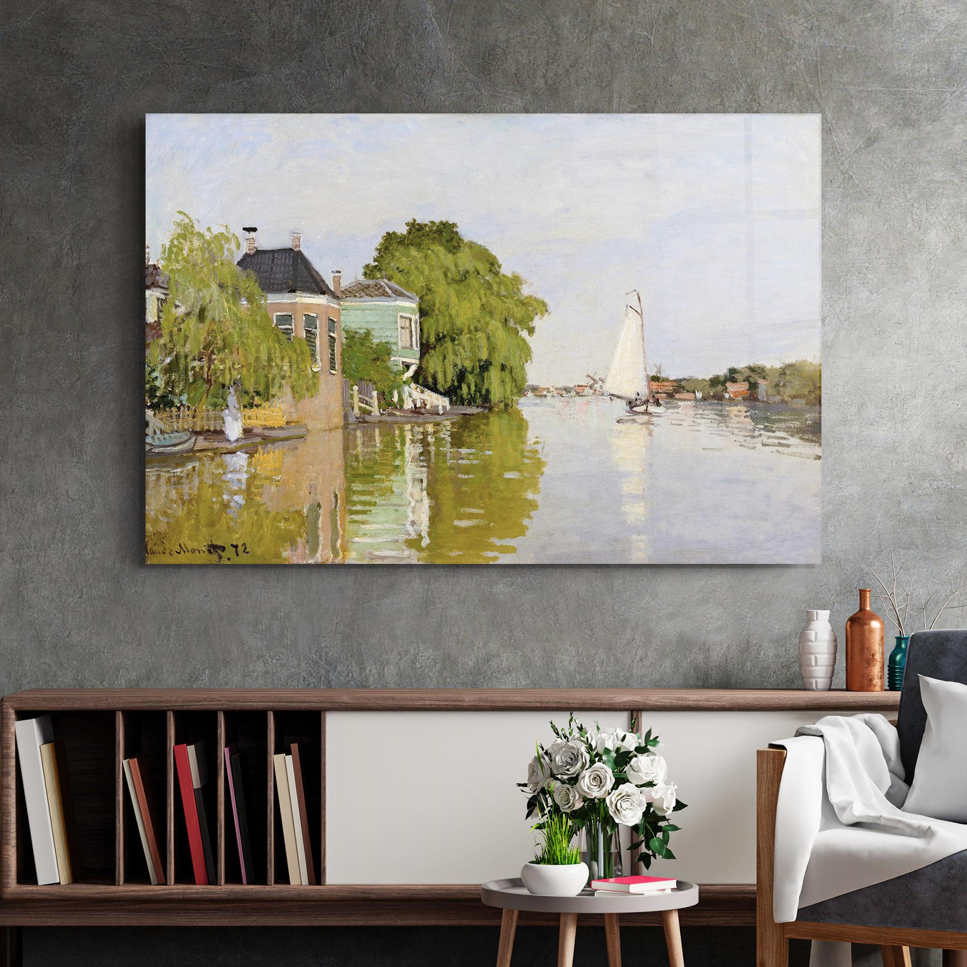 Glasbild Houses On The Achterzaan mockup 2