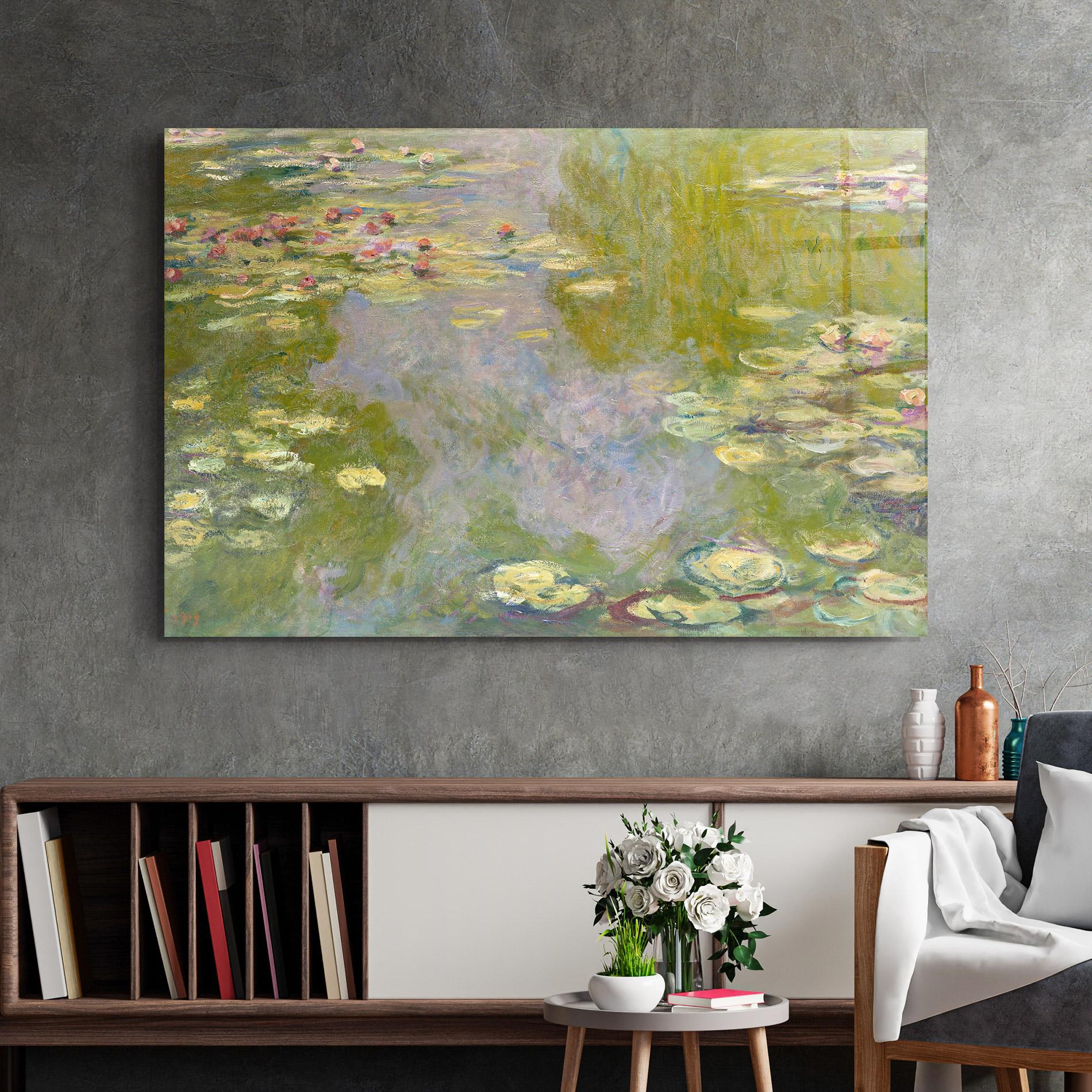 Glasbild Water Lilies Monet mockup 2