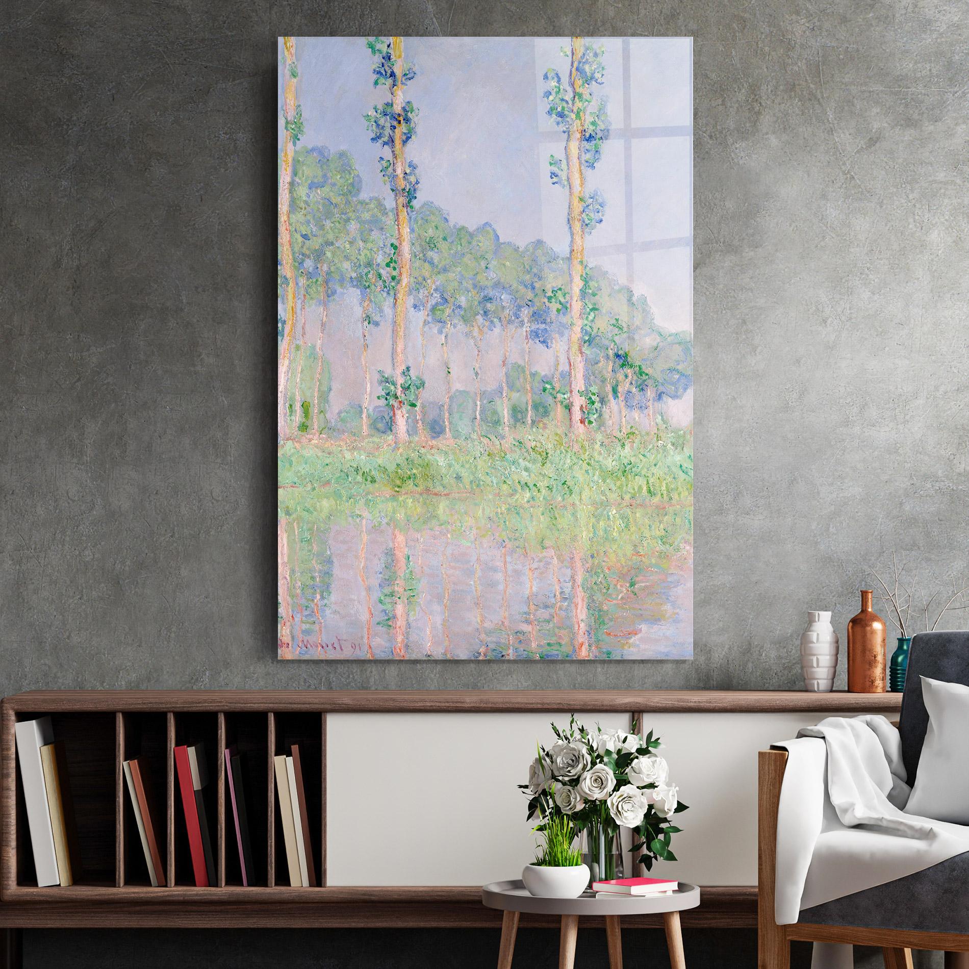 Glasbild Monet Pink Effect mockup 2