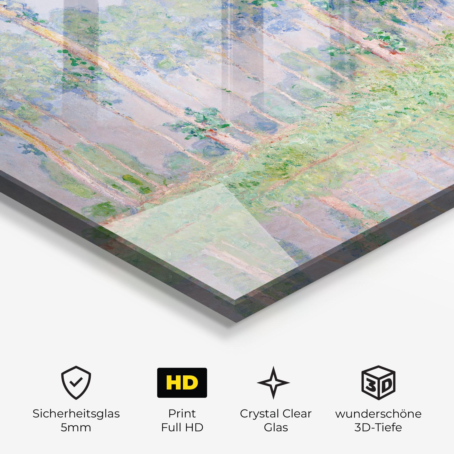 Glasbild Monet Pink Effect mockup 3