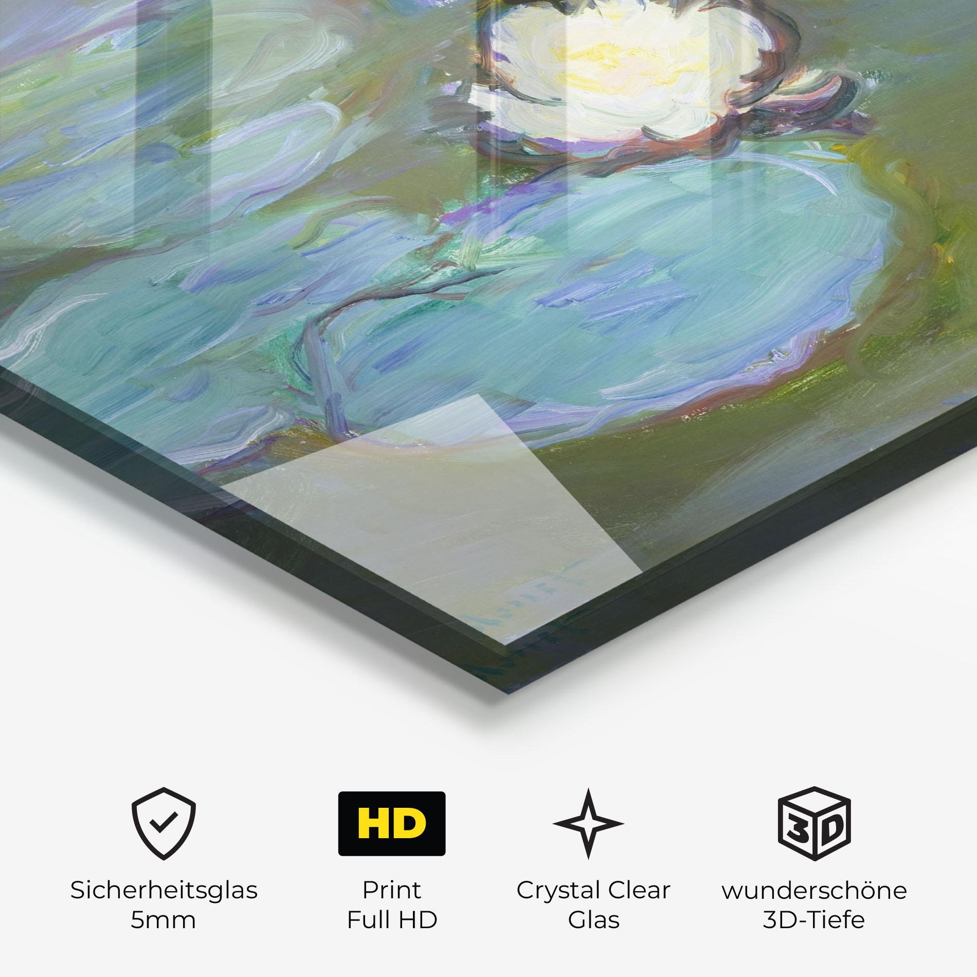 Glasbild Nympheas Monet. mockup 3