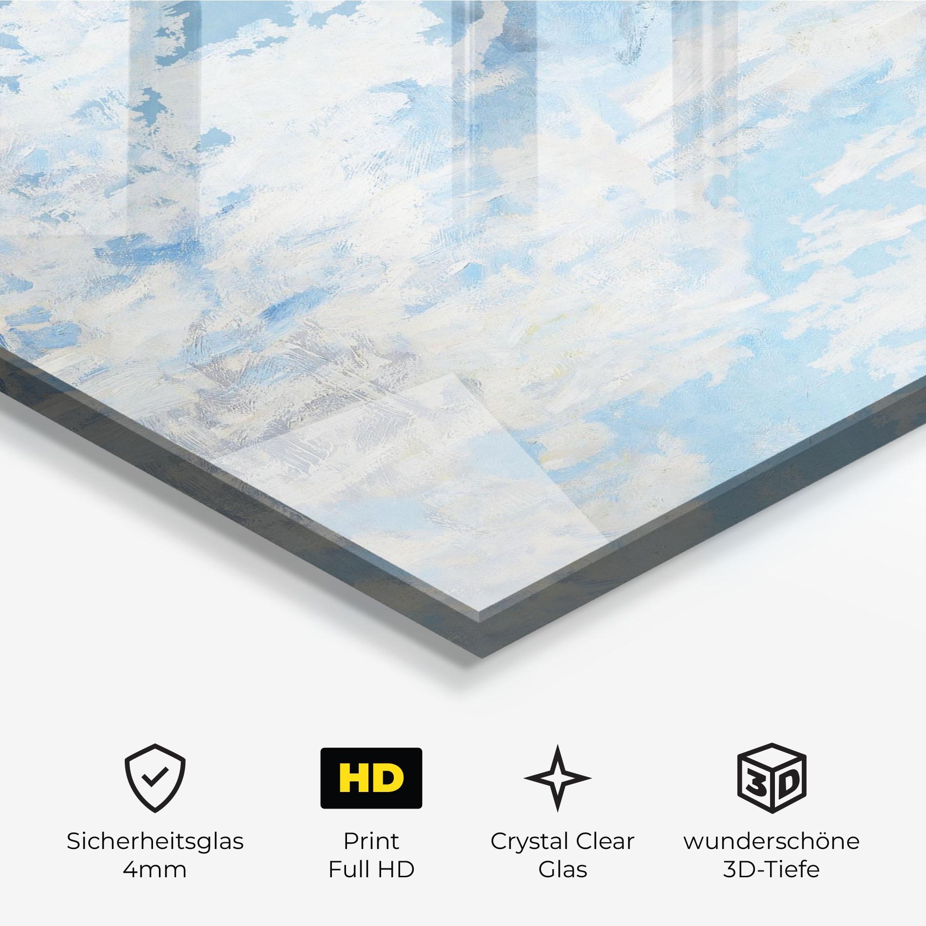 Glasbild Clouds Monet mockup 3