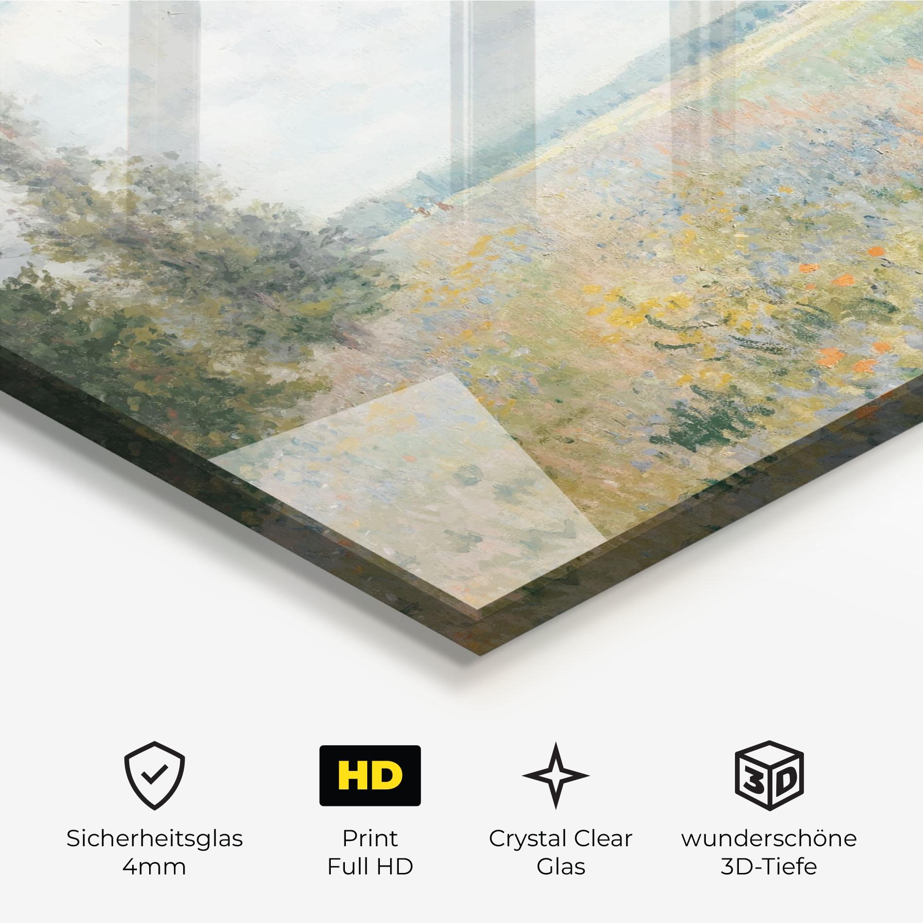 Glasbild Monet's Landscape Background mockup 3