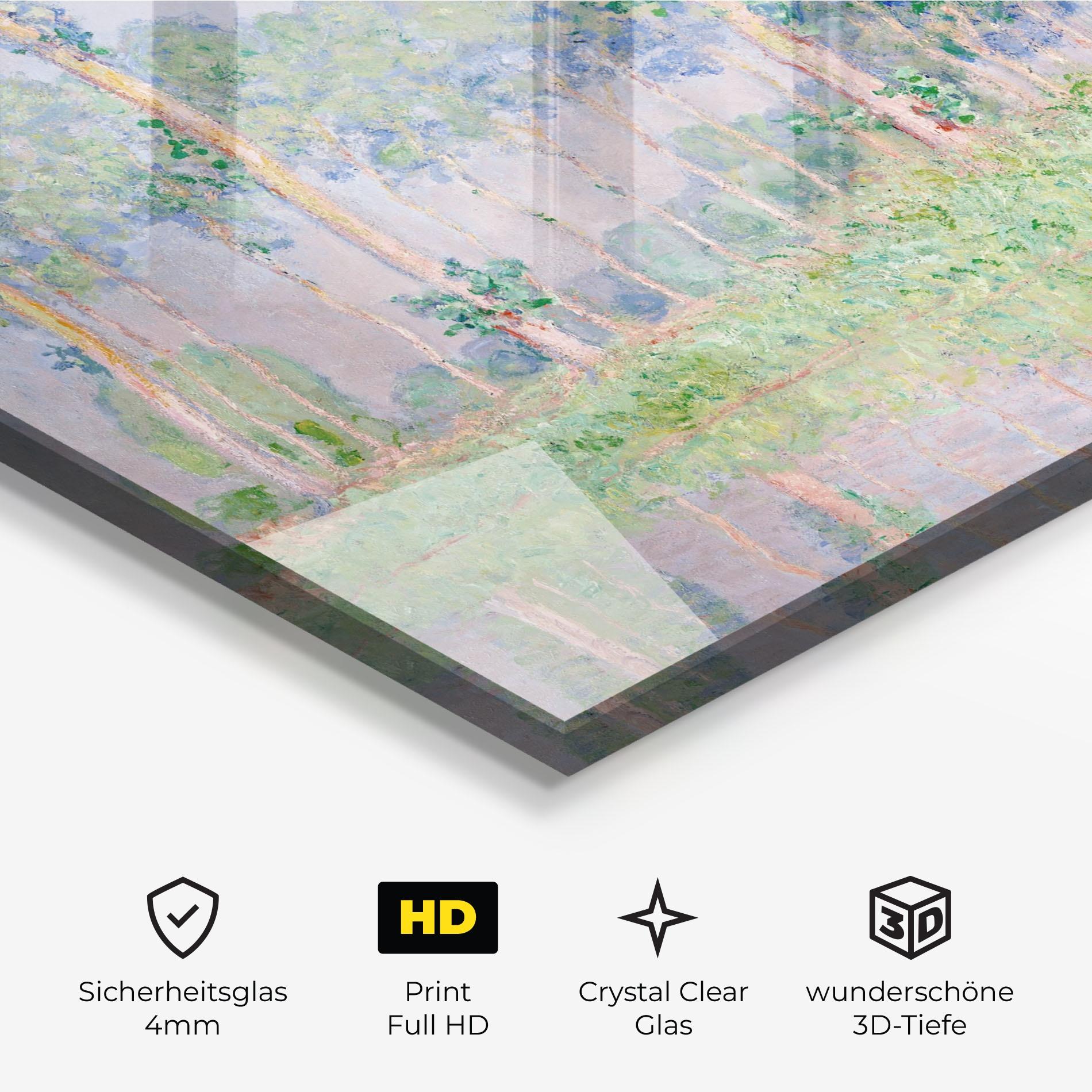 Glasbild Monet Pink Effect mockup 3