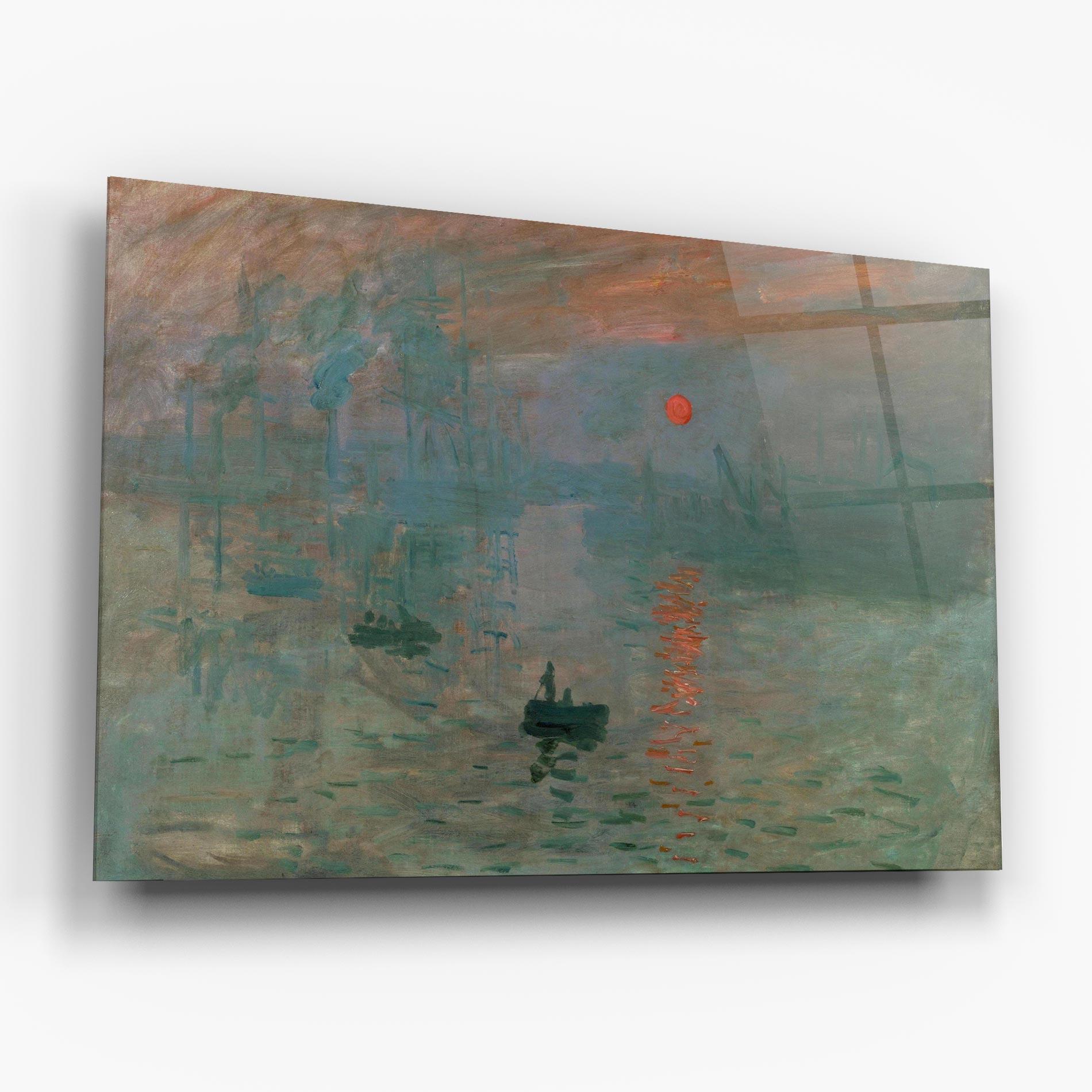Glasbild Monet Sunrise mockup 6