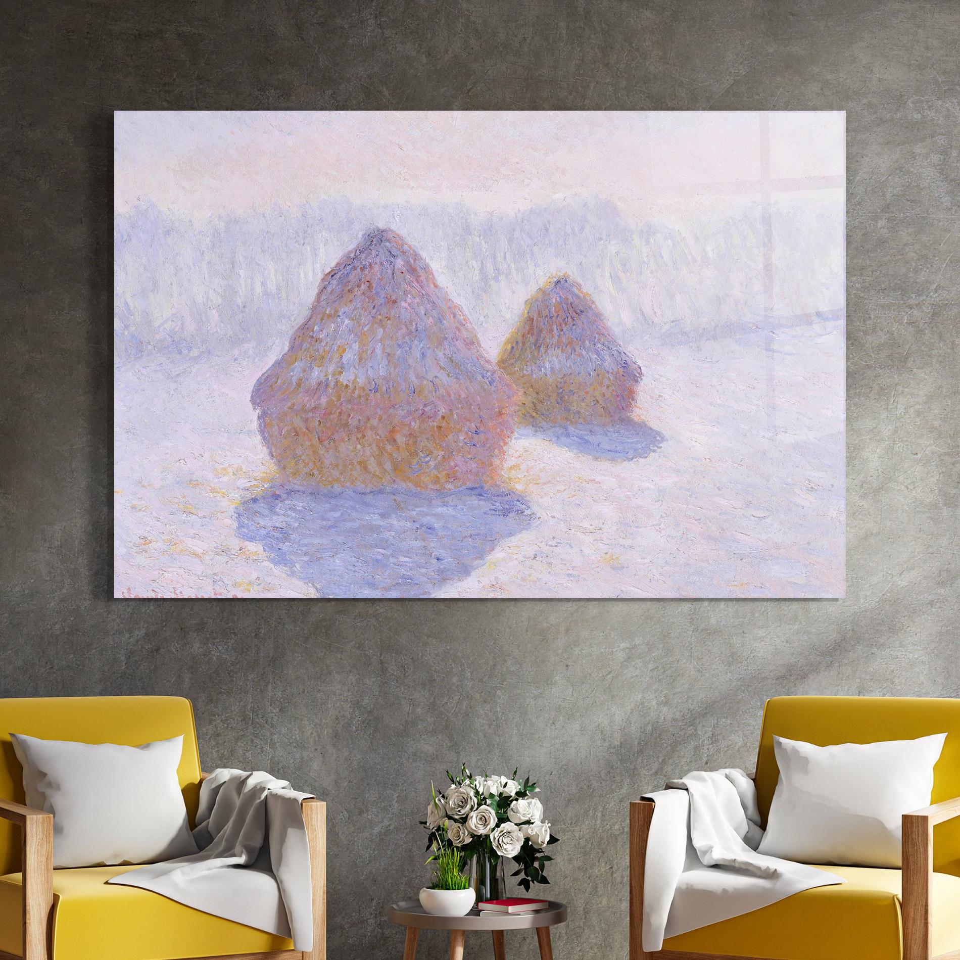 Glasbild Haystacks mockup 4