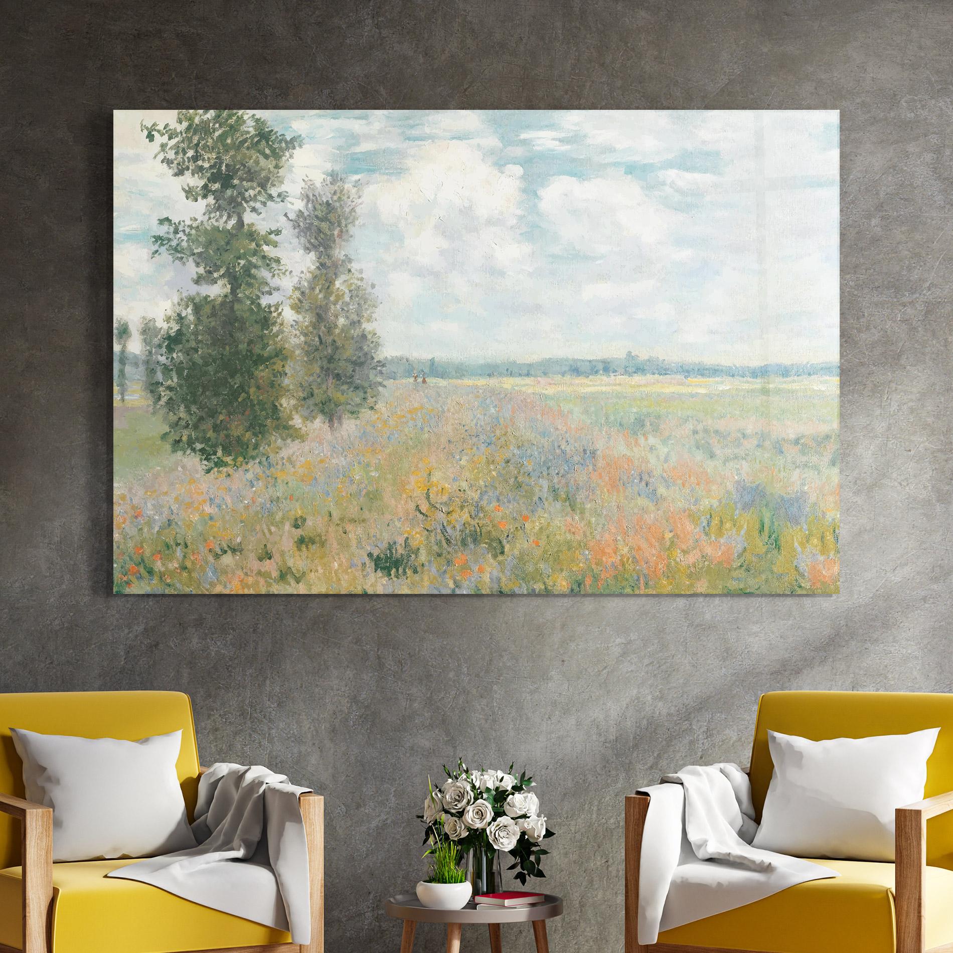 Glasbild Monet's Landscape Background mockup 4