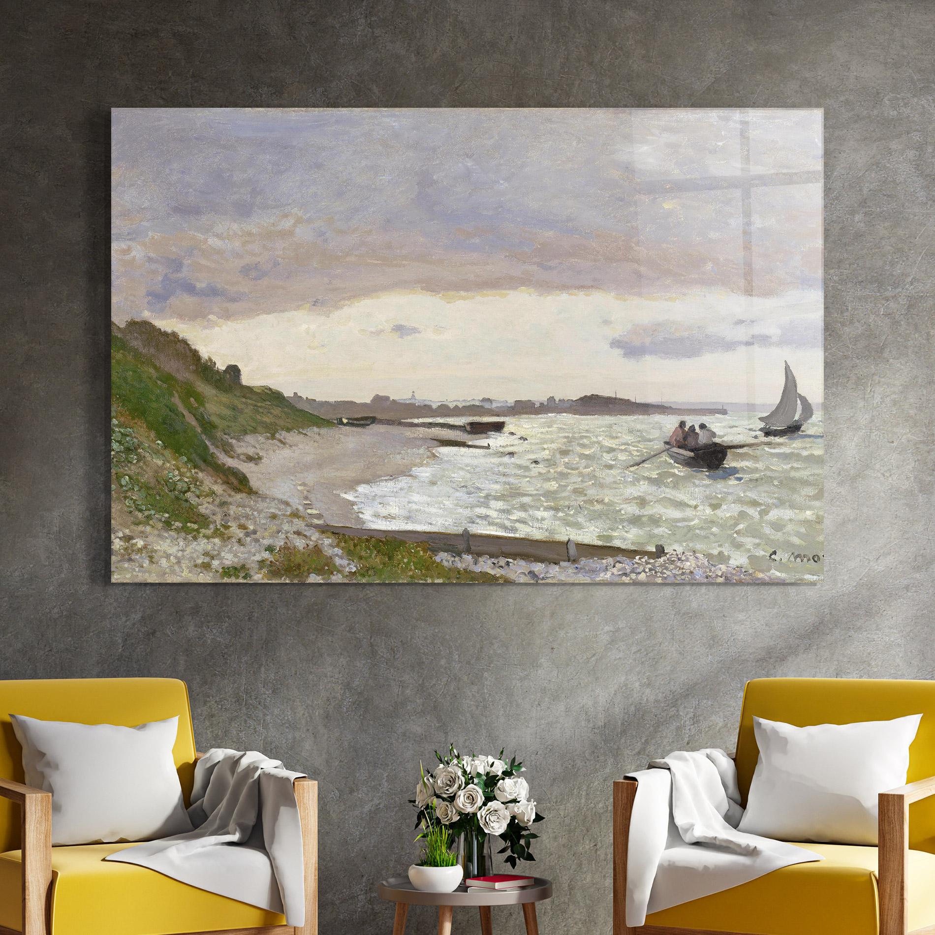 Glasbild Seashore At Sainte Adresse mockup 4
