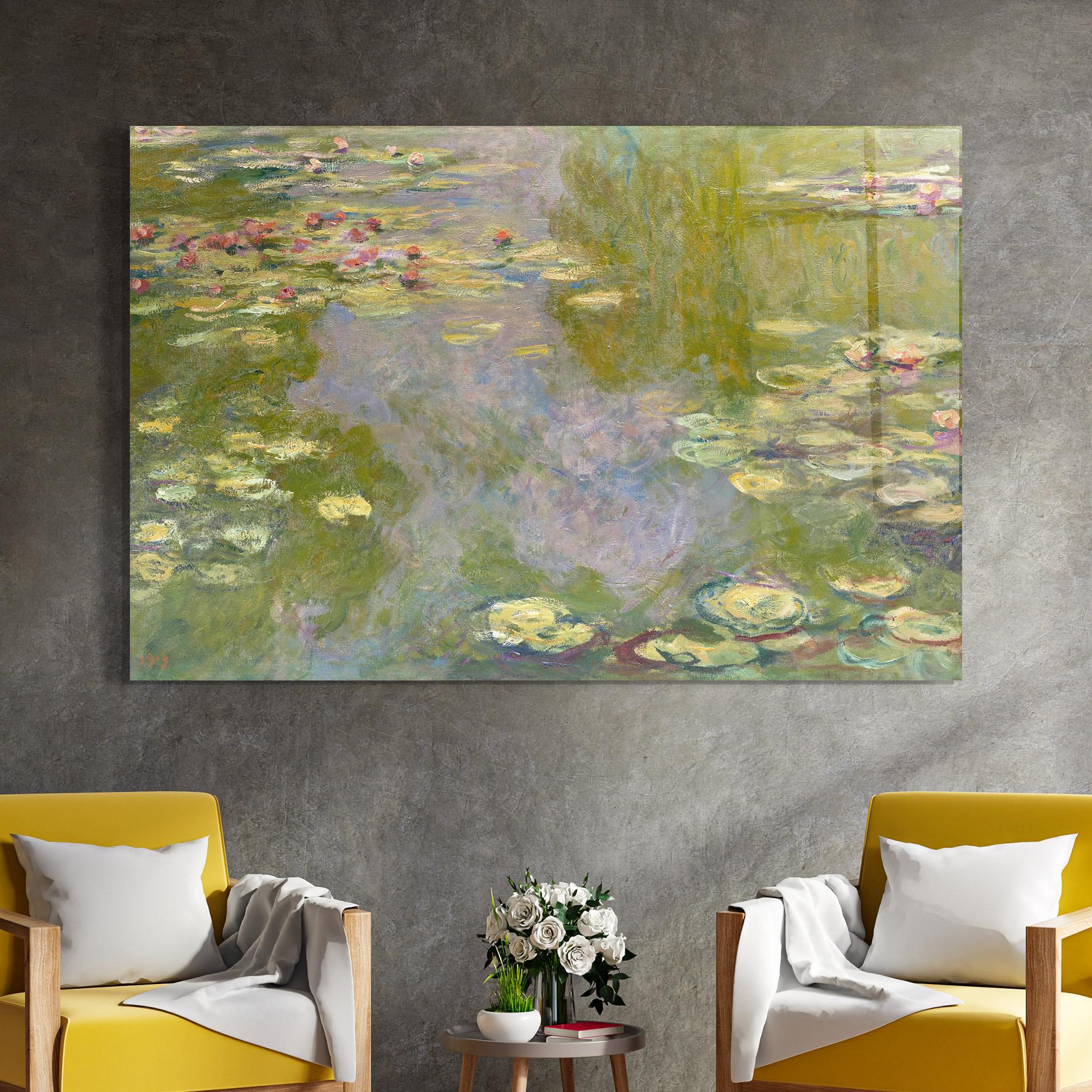 Glasbild Water Lilies Monet mockup 4