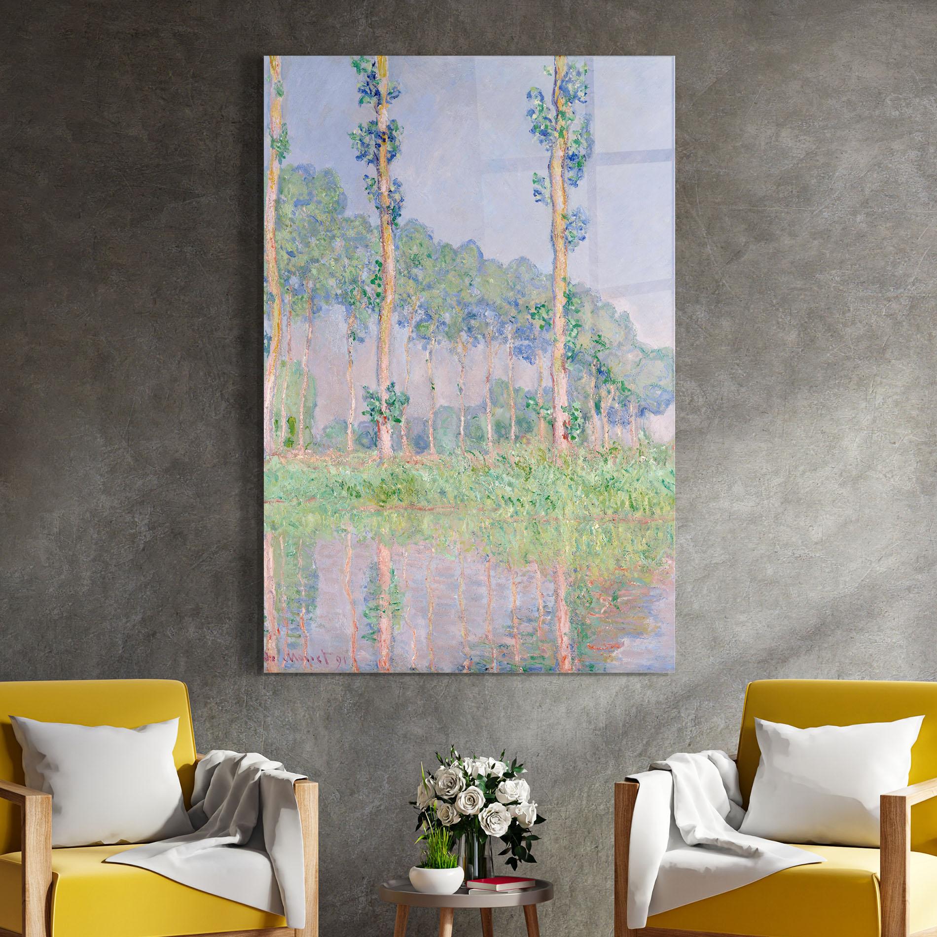 Glasbild Monet Pink Effect mockup 4