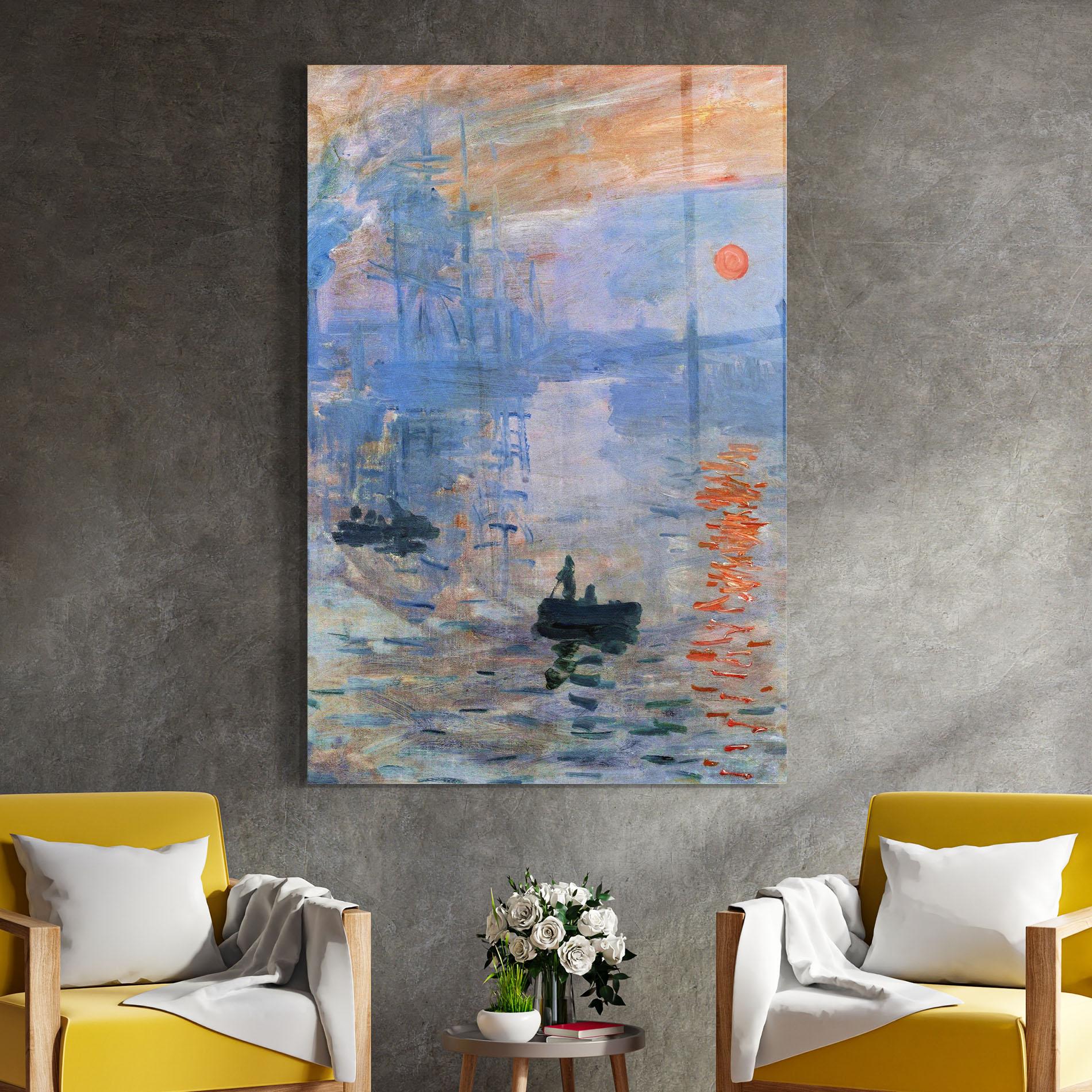 Glasbild Sunrise Painting mockup 4