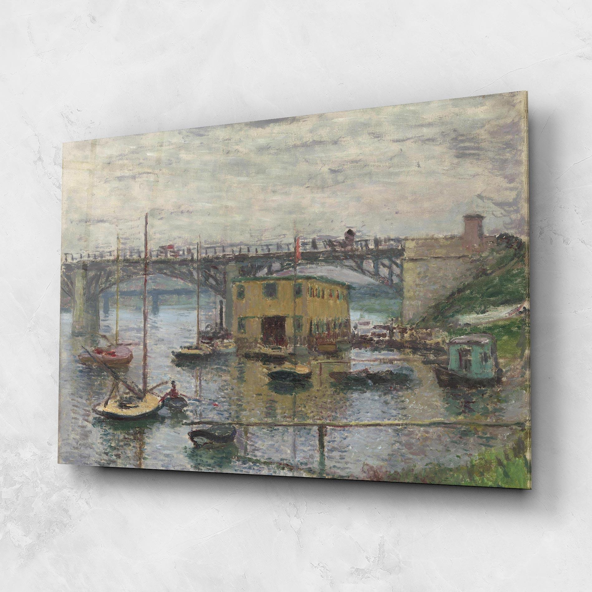 Glasbild Bridge At Argenteuil Monet mockup 1