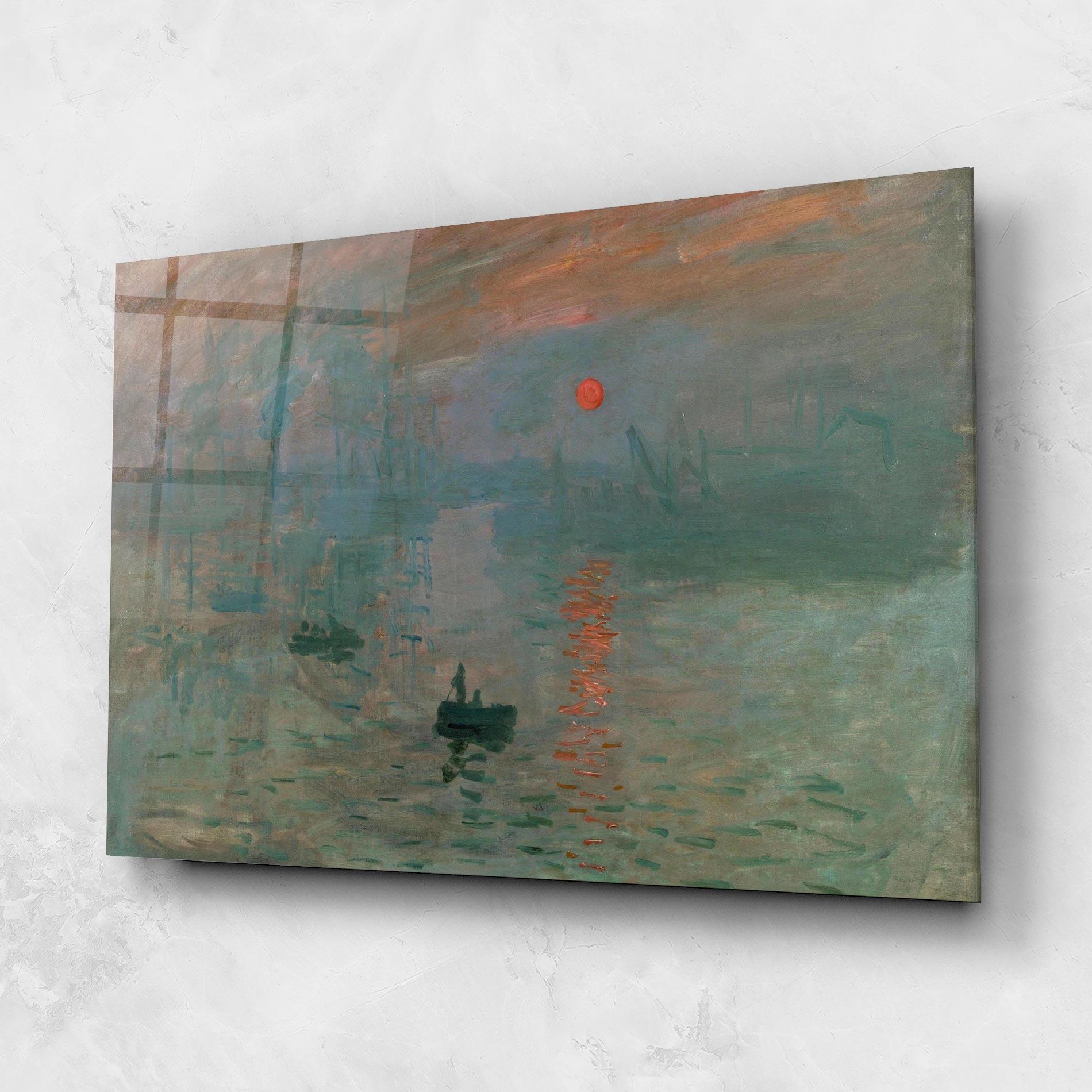 Glasbild Monet Sunrise mockup 1