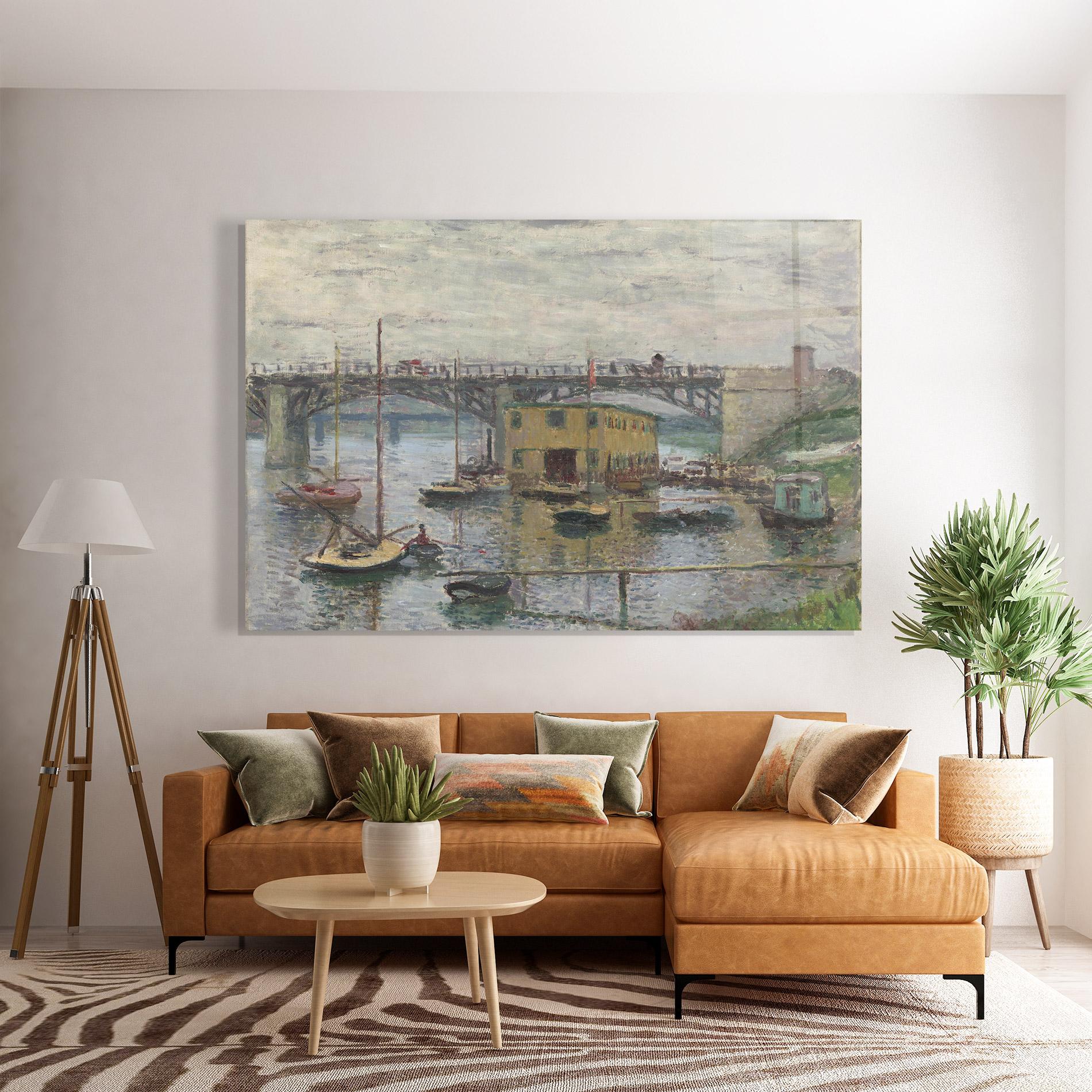 Glasbild Bridge At Argenteuil Monet mockup 7
