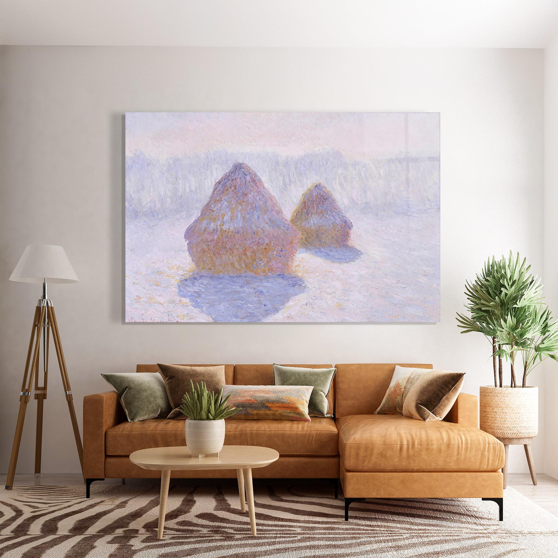 Glasbild Haystacks mockup 7