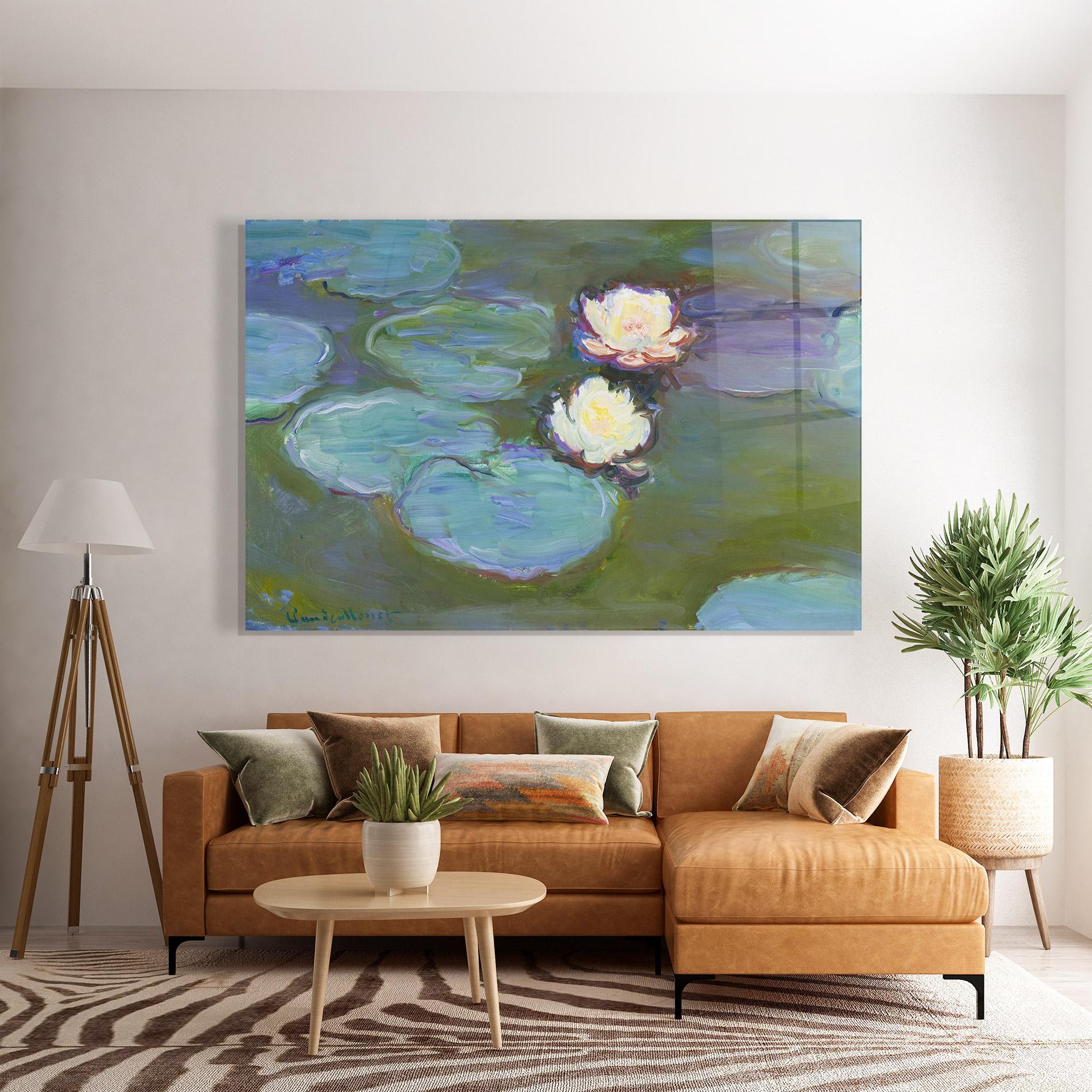 Glasbild Nympheas Monet. mockup 7