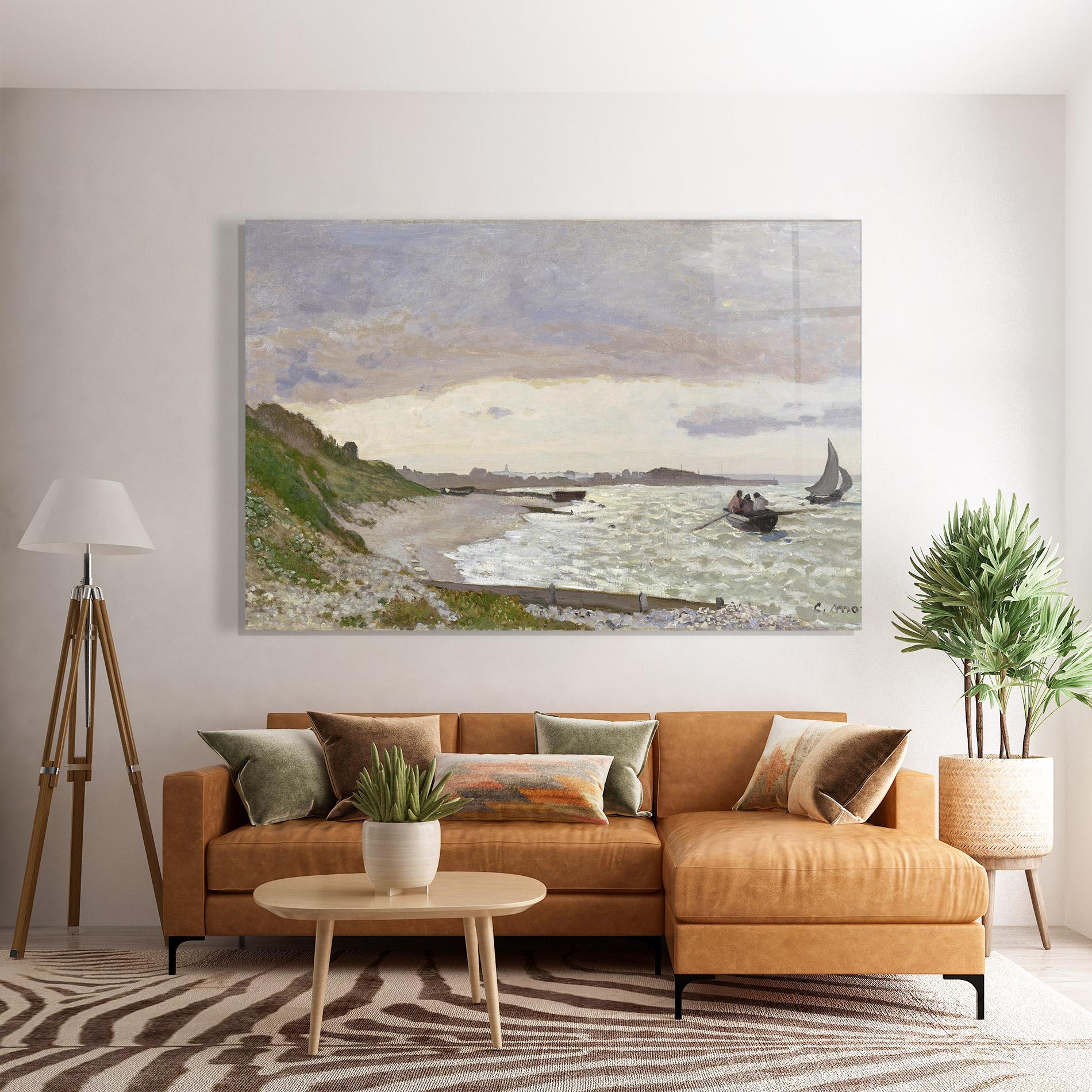 Glasbild Seashore At Sainte Adresse mockup 7