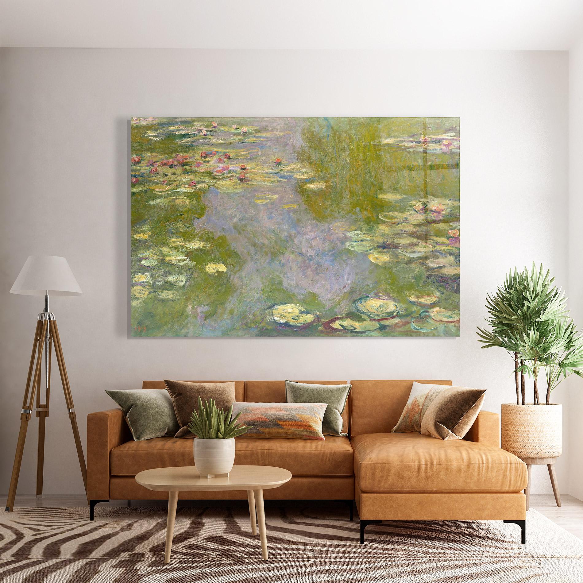 Glasbild Water Lilies Monet mockup 7