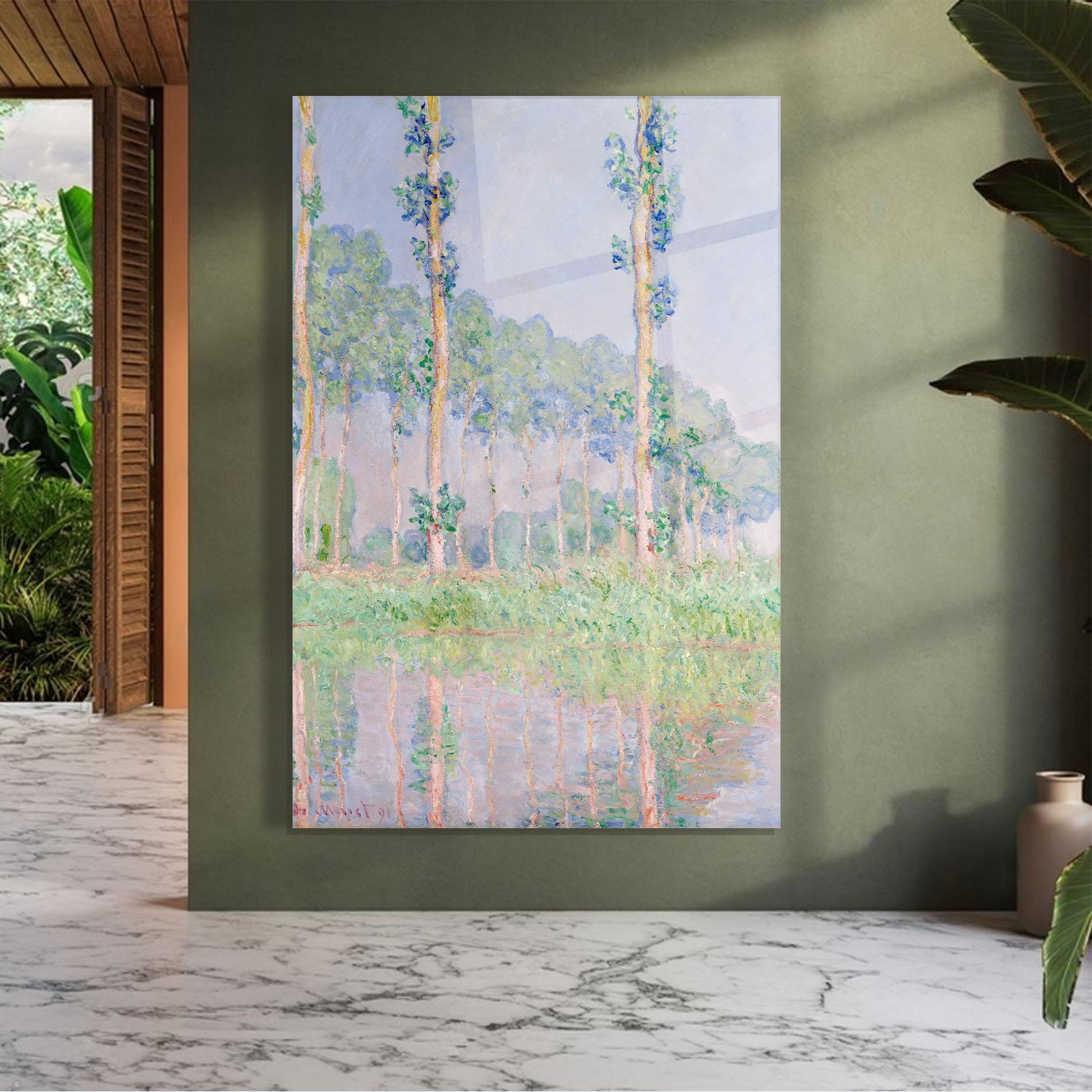 Glasbild Monet Pink Effect mockup 7